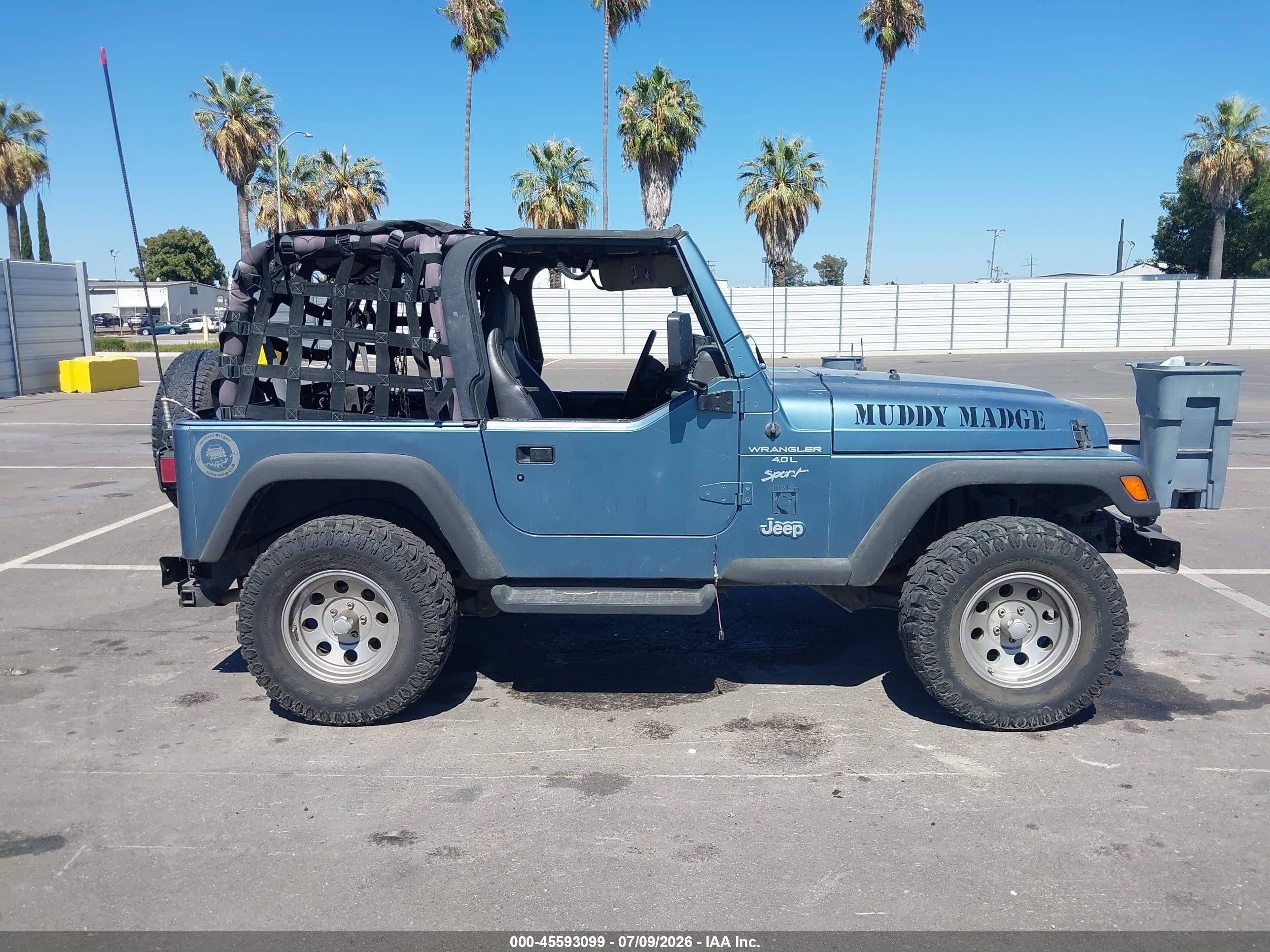 1999 Jeep Wrangler Sport Blue vin: 1J4FY19S2XP408671