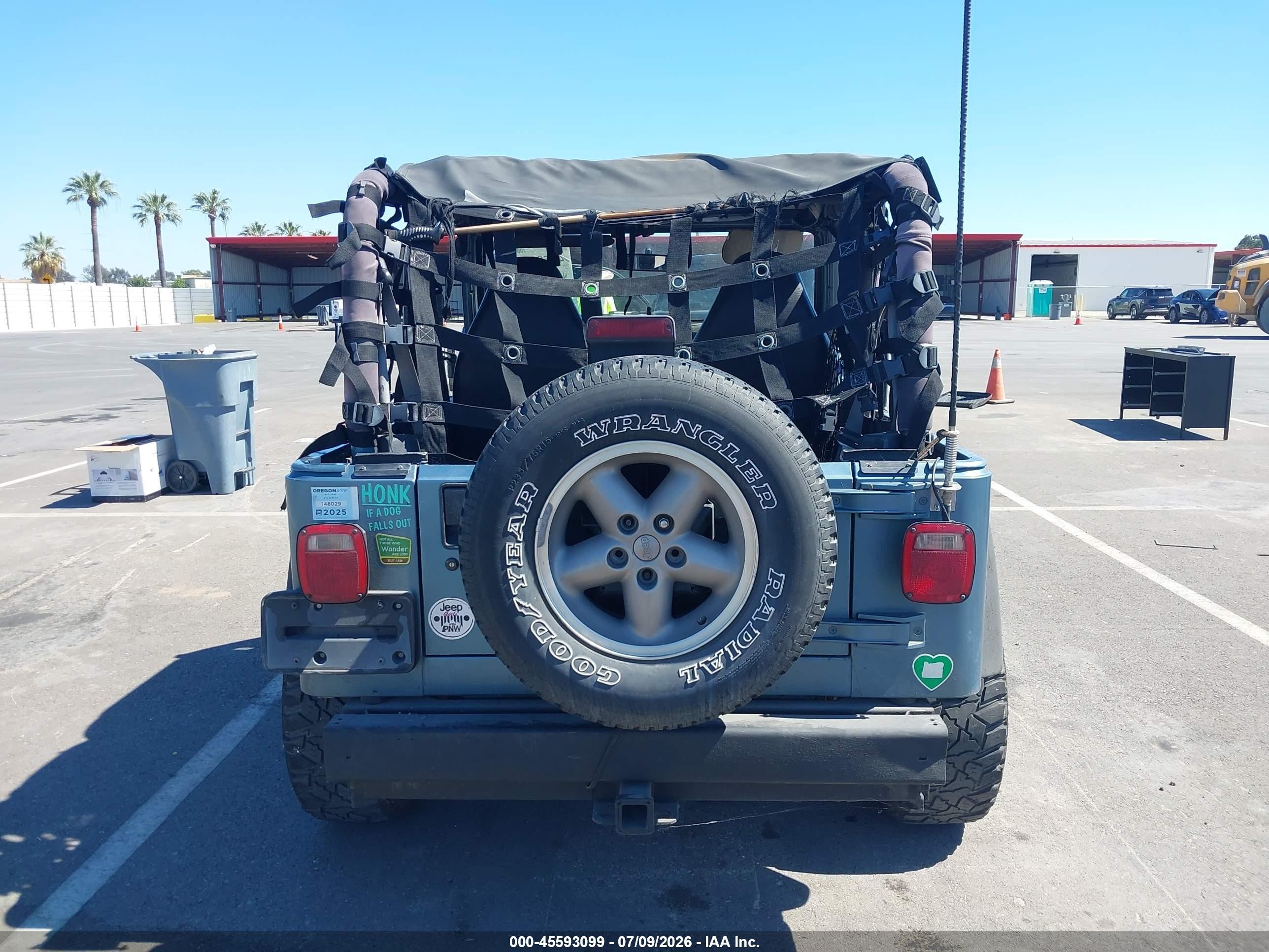 1999 Jeep Wrangler Sport Blue vin: 1J4FY19S2XP408671