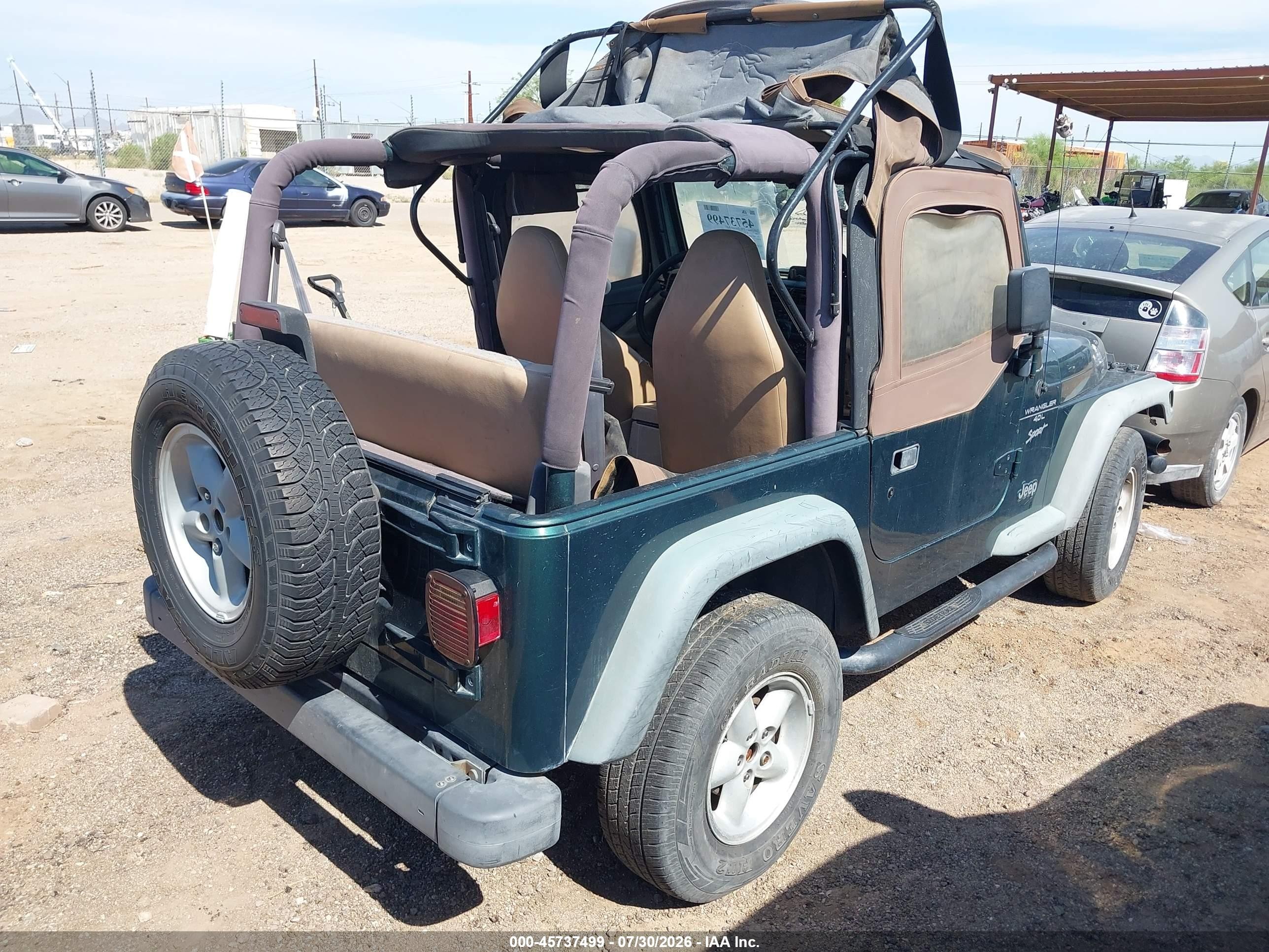 1999 Jeep Wrangler Sport Зеленый vin: 1J4FY19S2XP440620