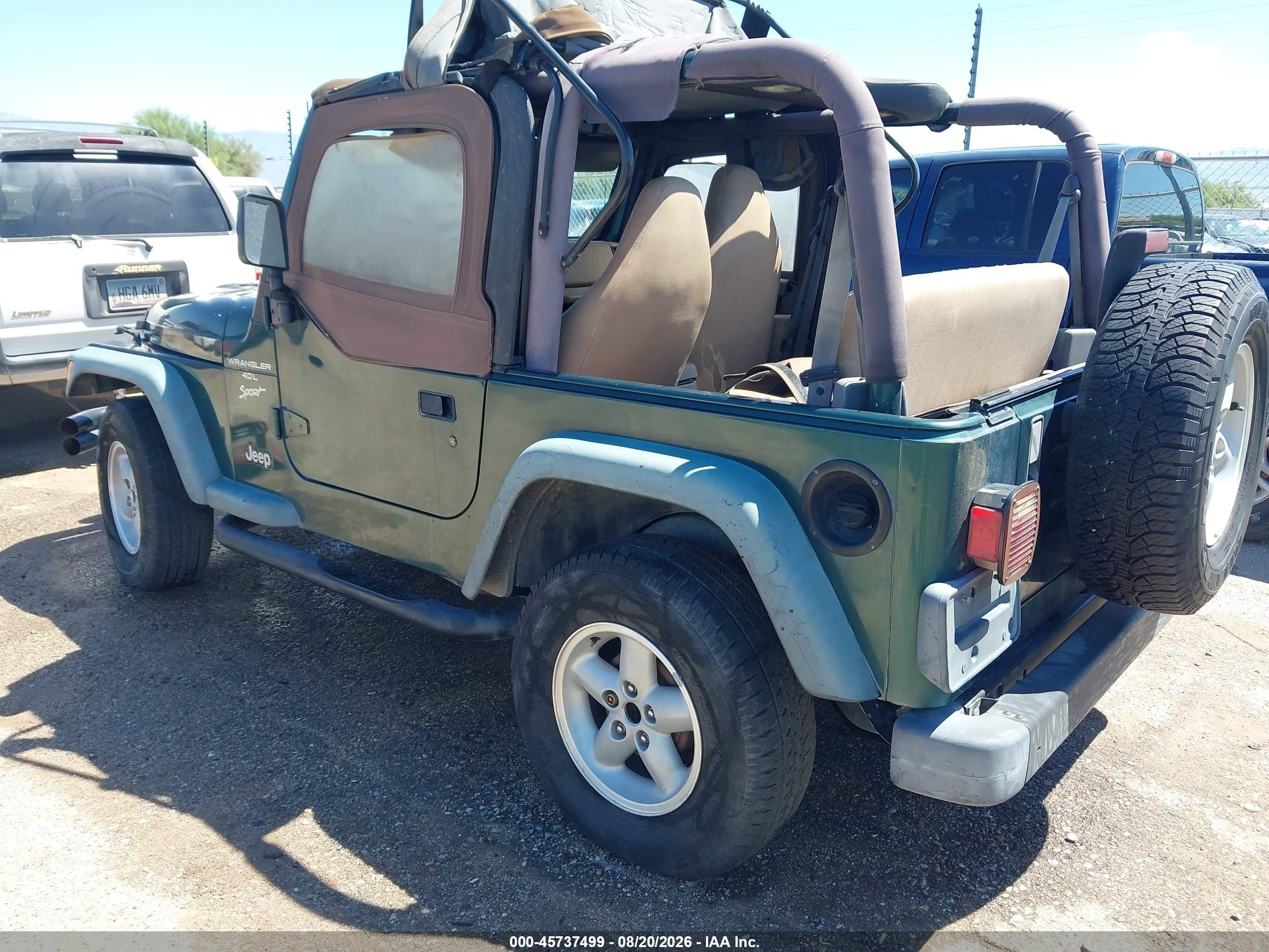 1999 Jeep Wrangler Sport Зеленый vin: 1J4FY19S2XP440620