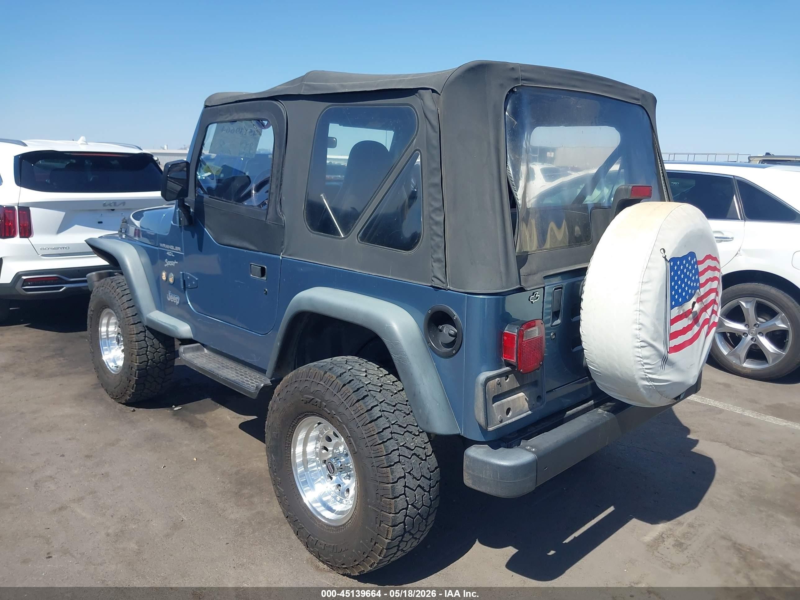 1999 Jeep Wrangler Sport Синий vin: 1J4FY19S2XP467347
