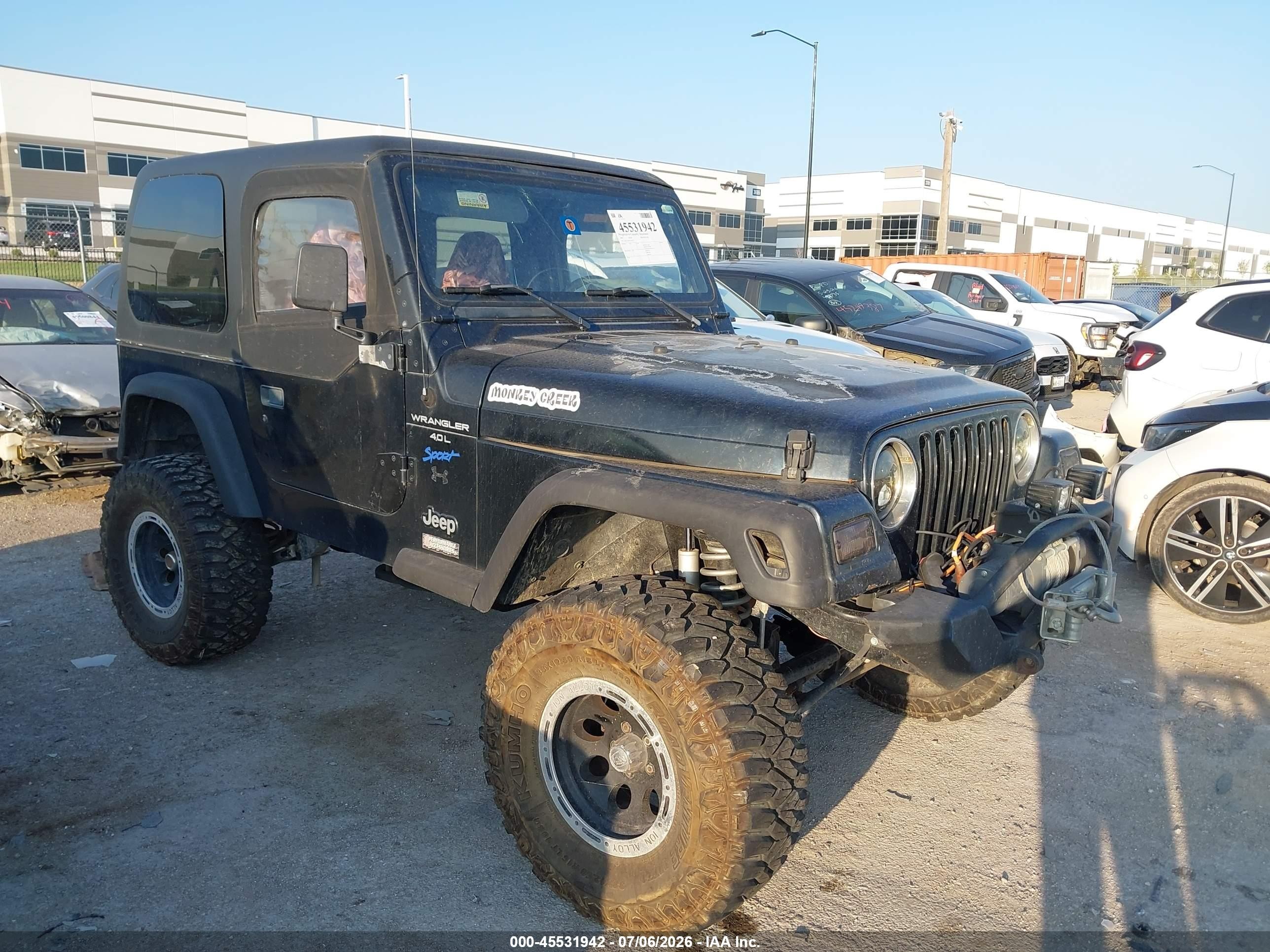 1997 Jeep Wrangler Sport Черный vin: 1J4FY19S3VP534731