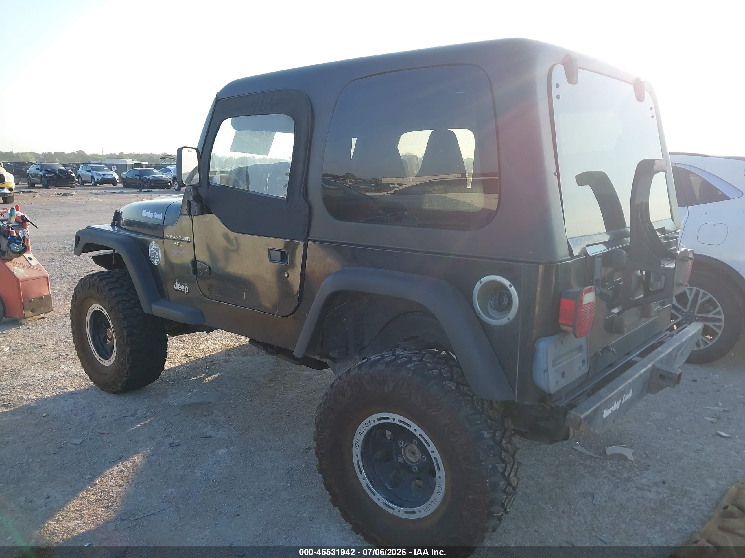 1997 Jeep Wrangler Sport Черный vin: 1J4FY19S3VP534731