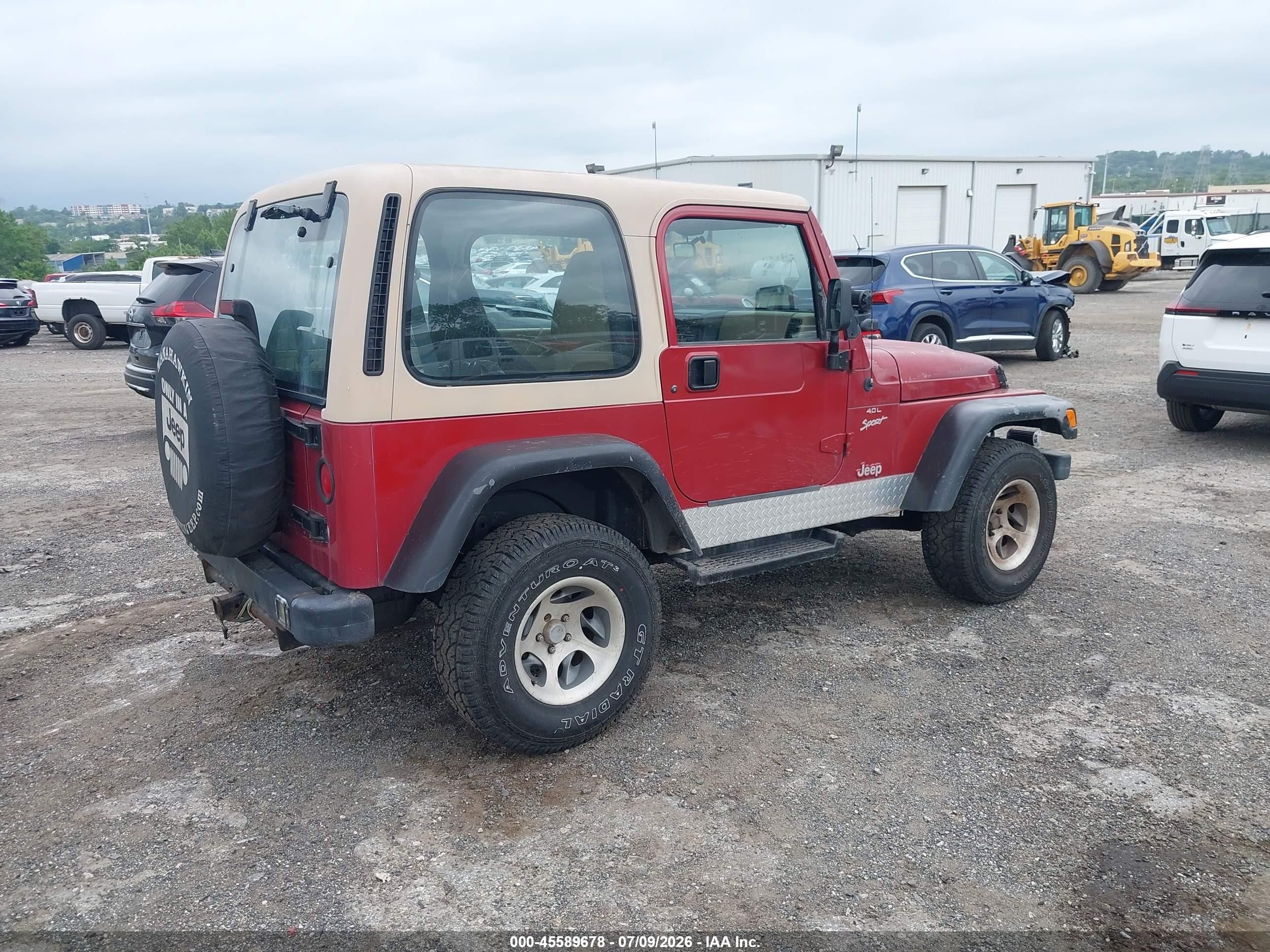 1999 Jeep Wrangler Sport Red vin: 1J4FY19S3XP426273