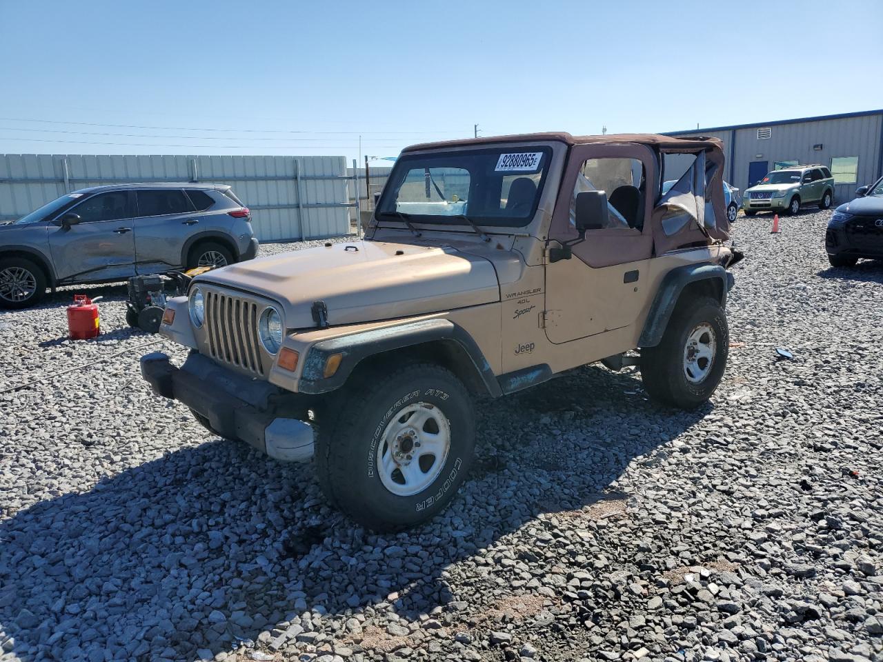 1999 Jeep Wrangler / Tj Sport Beige vin: 1J4FY19S3XP444384