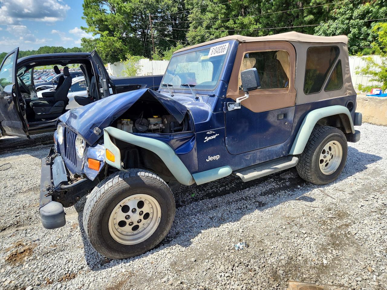 1997 Jeep Wrangler / Tj Sport Blue vin: 1J4FY19S4VP433990