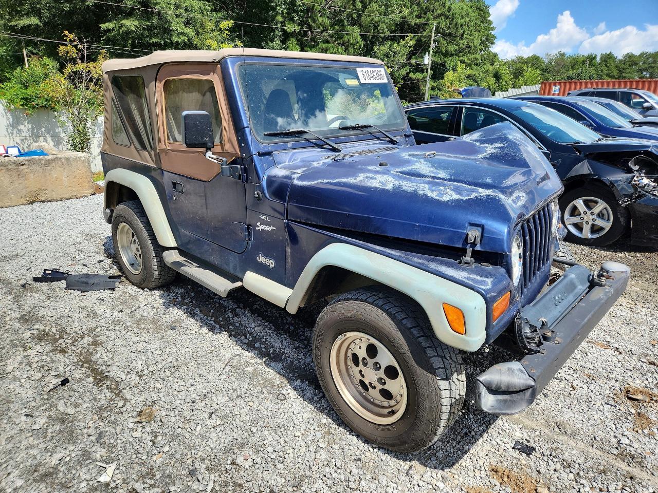1997 Jeep Wrangler / Tj Sport Blue vin: 1J4FY19S4VP433990