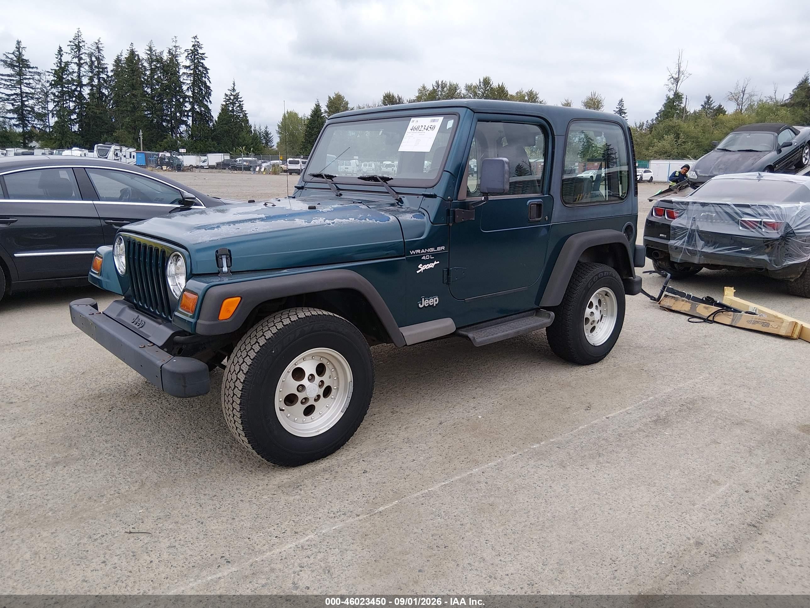 1997 Jeep Wrangler Sport Green vin: 1J4FY19S4VP509255