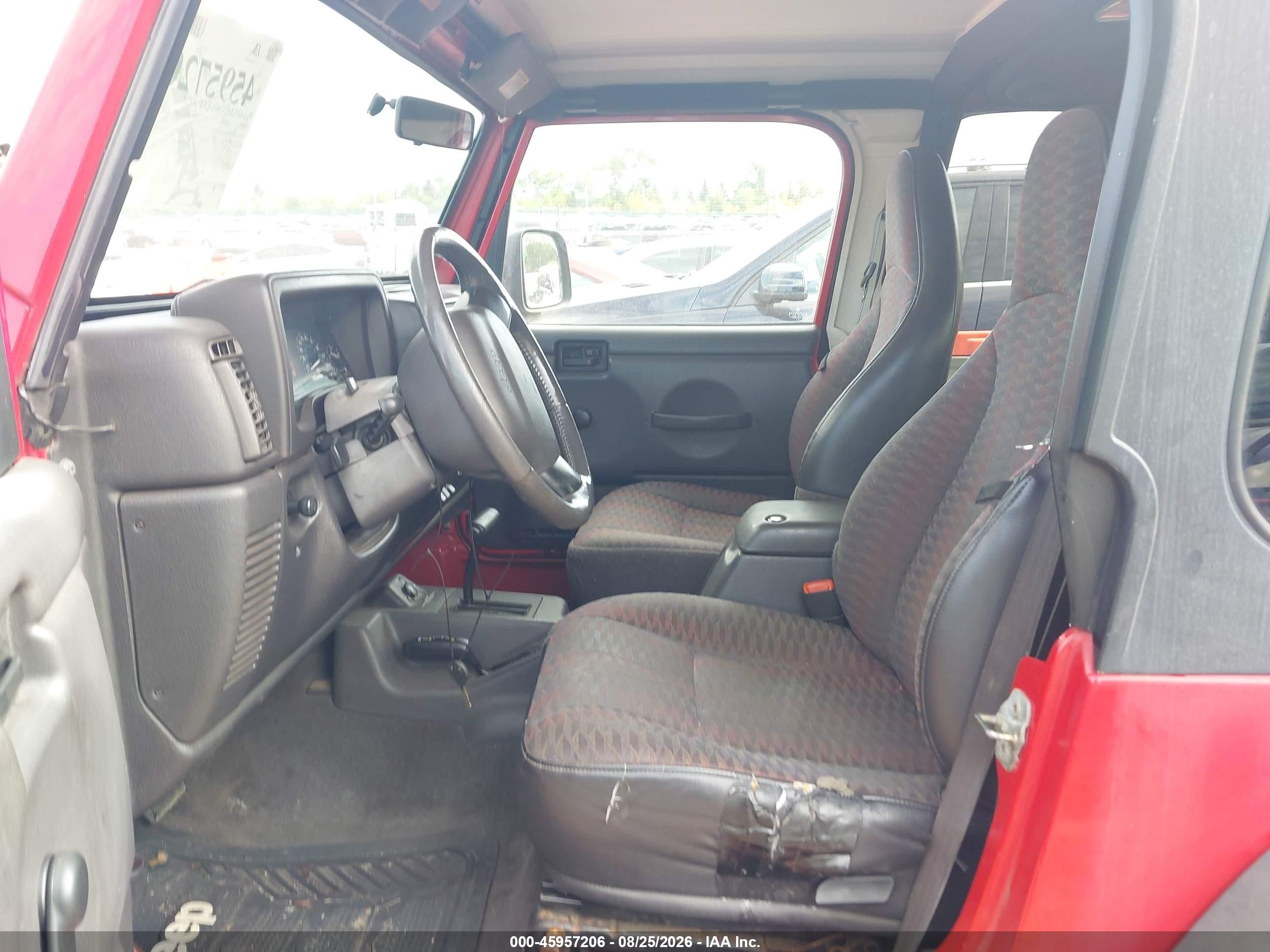 1999 Jeep Wrangler Sport Red vin: 1J4FY19S4XP495375