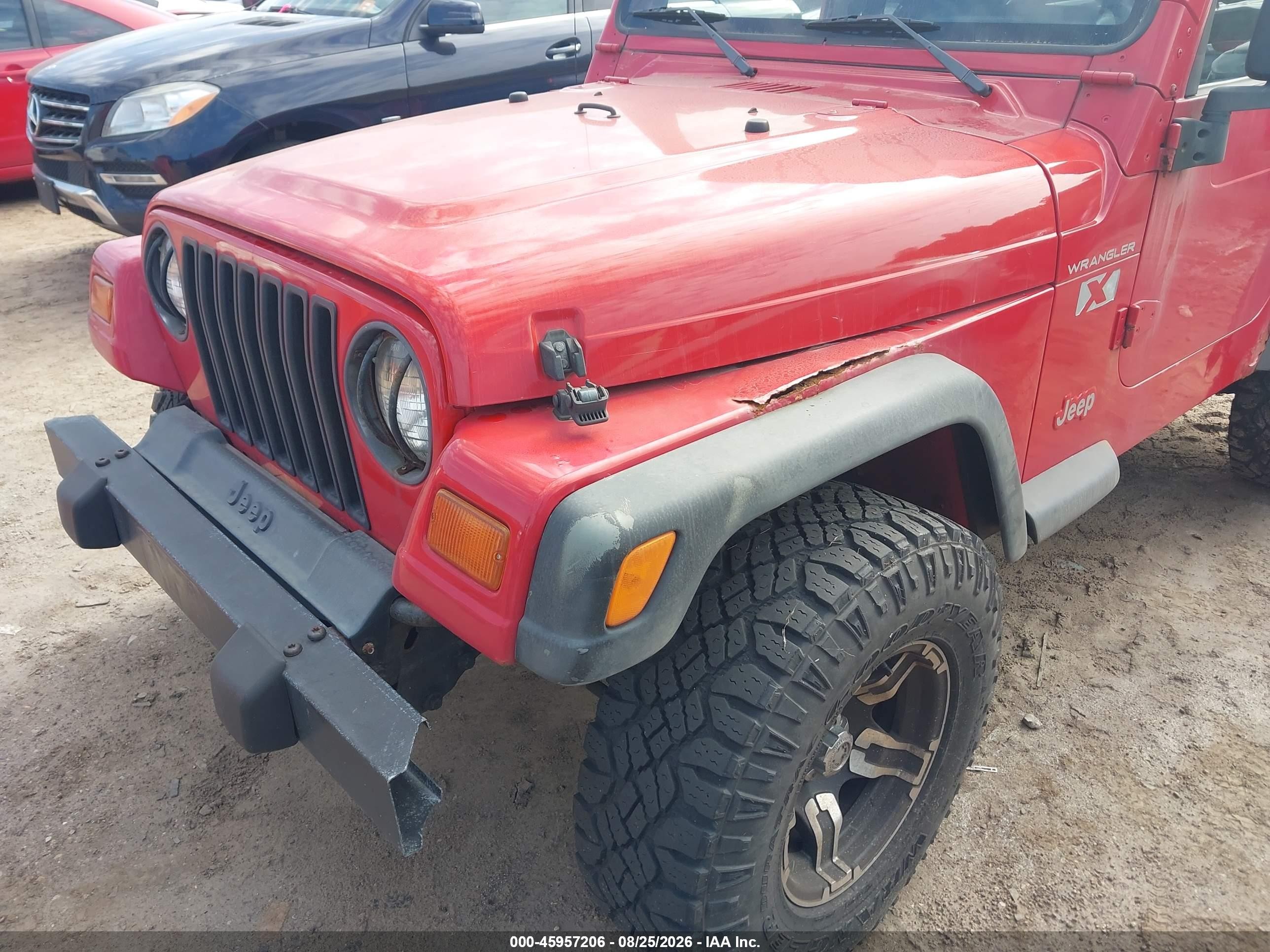 1999 Jeep Wrangler Sport Red vin: 1J4FY19S4XP495375