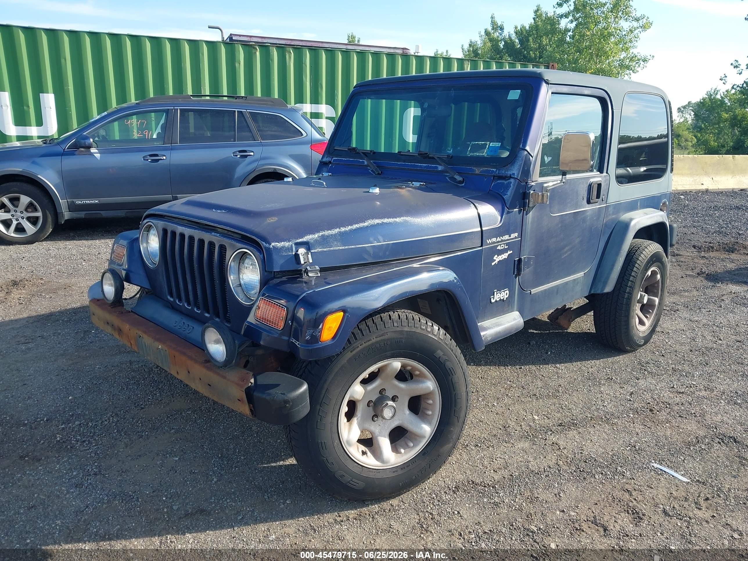 1997 Jeep Wrangler Sport Синий vin: 1J4FY19S5VP512455