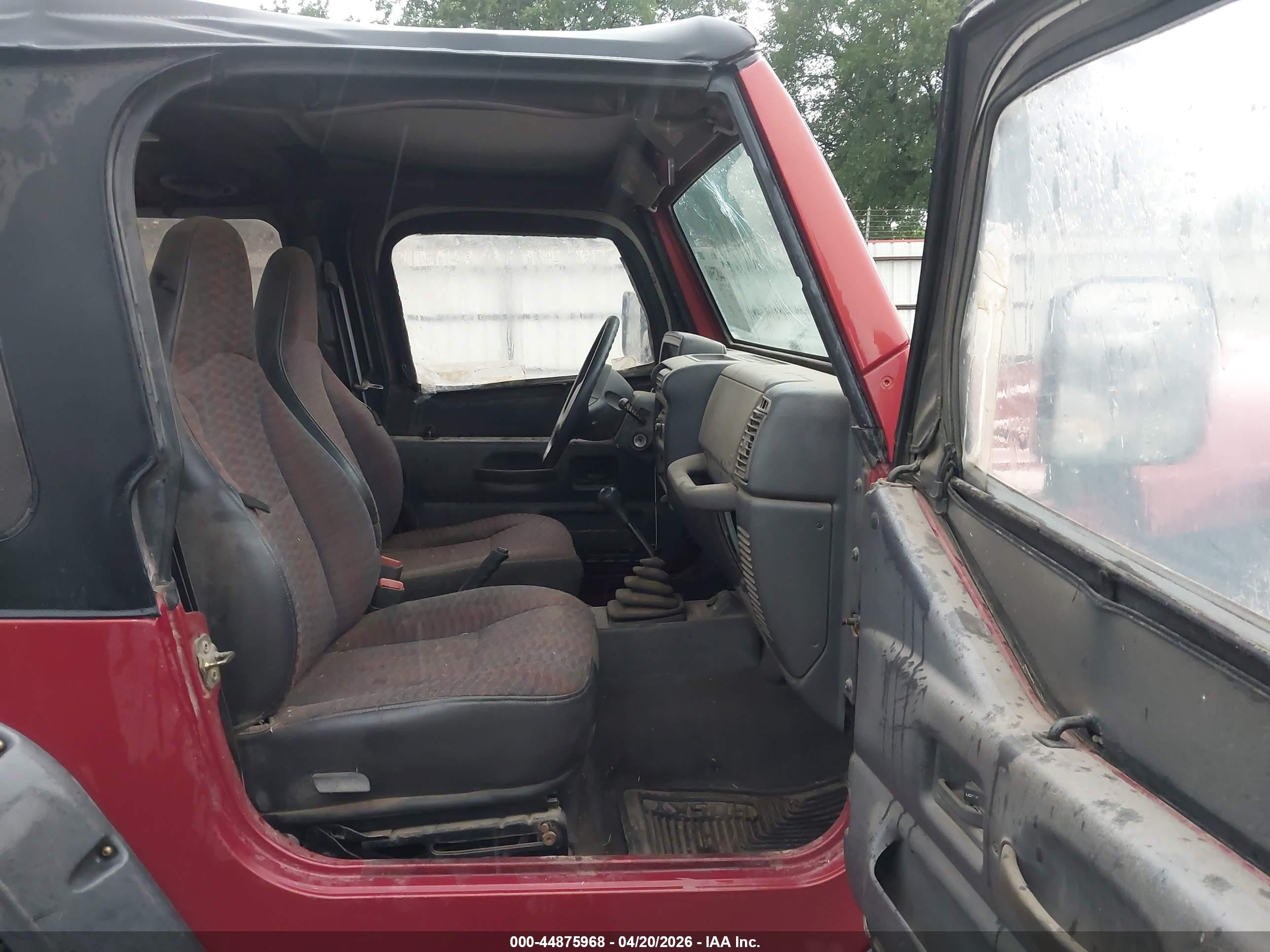 1999 Jeep Wrangler Sport Red vin: 1J4FY19S5XP491335