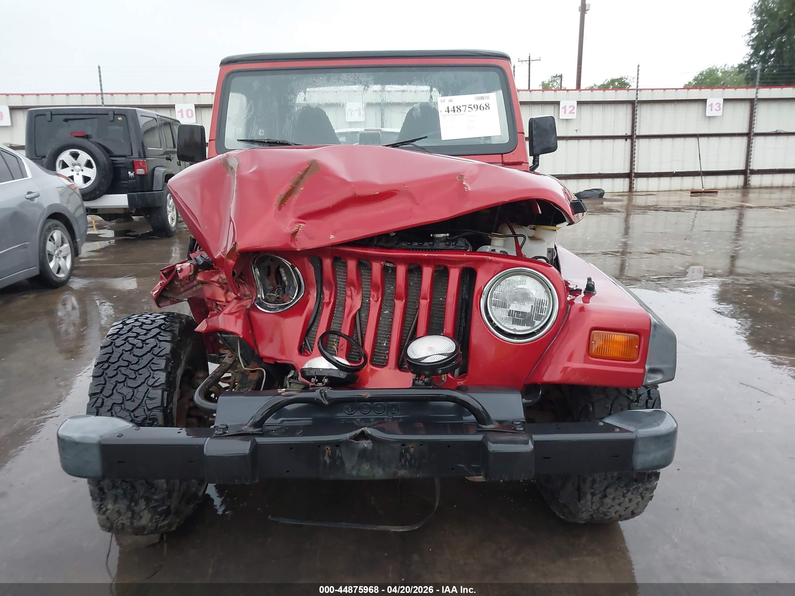 1999 Jeep Wrangler Sport Red vin: 1J4FY19S5XP491335