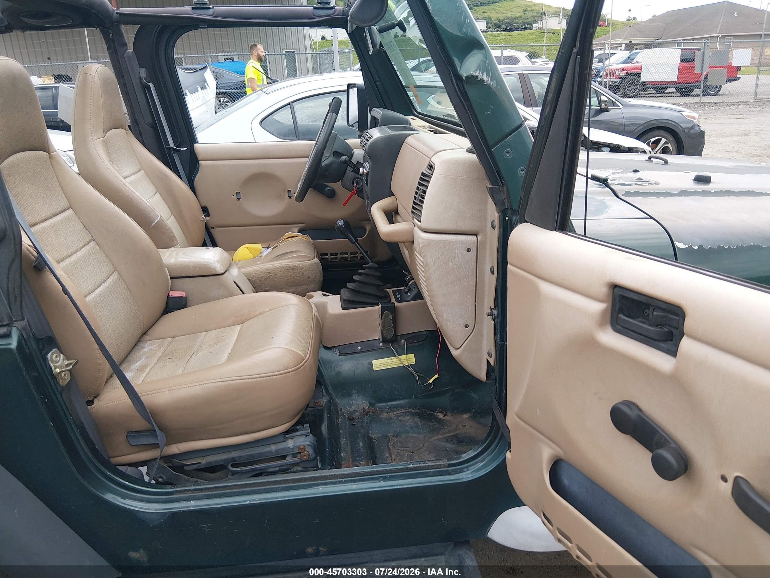 1999 Jeep Wrangler Sport Green vin: 1J4FY19S5XP492999