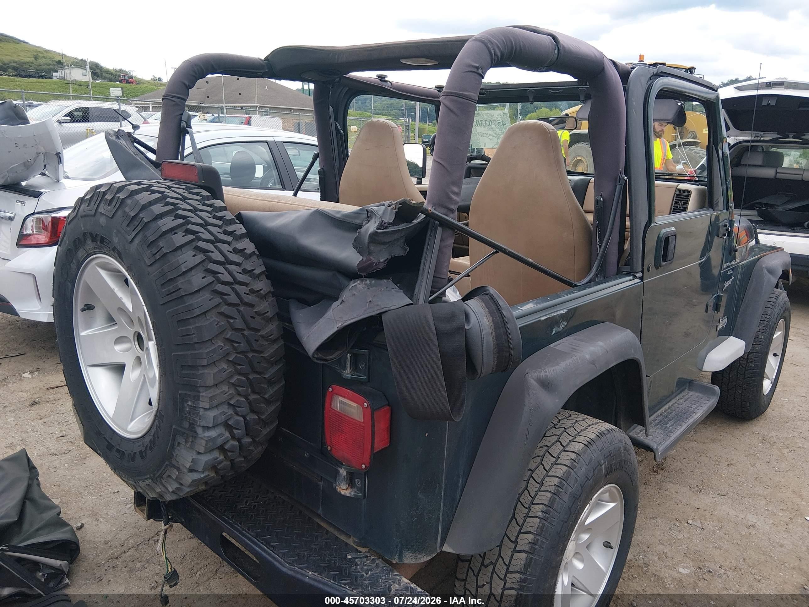 1999 Jeep Wrangler Sport Green vin: 1J4FY19S5XP492999