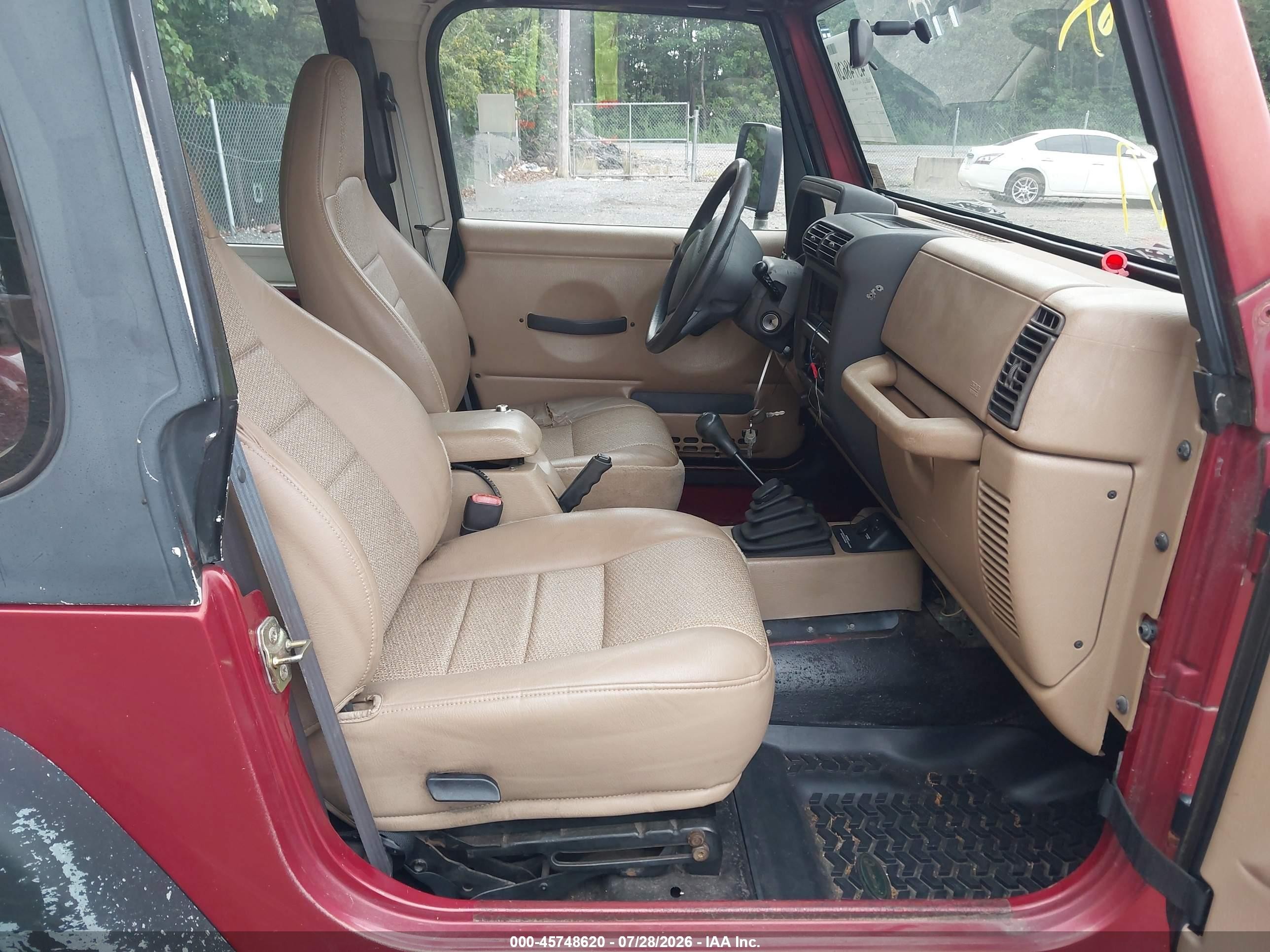 1999 Jeep Wrangler Sport Red vin: 1J4FY19S7XP454786