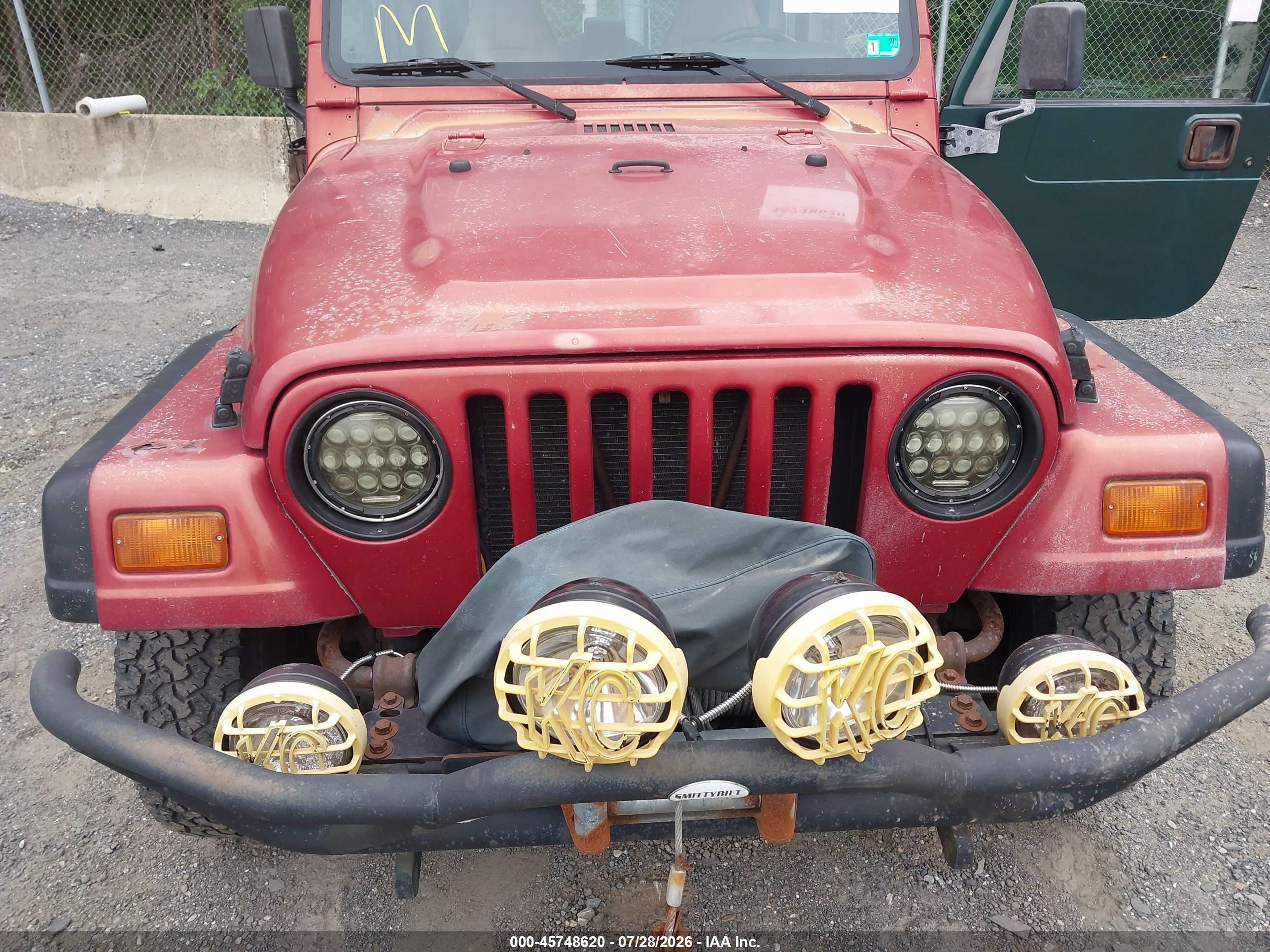 1999 Jeep Wrangler Sport Red vin: 1J4FY19S7XP454786