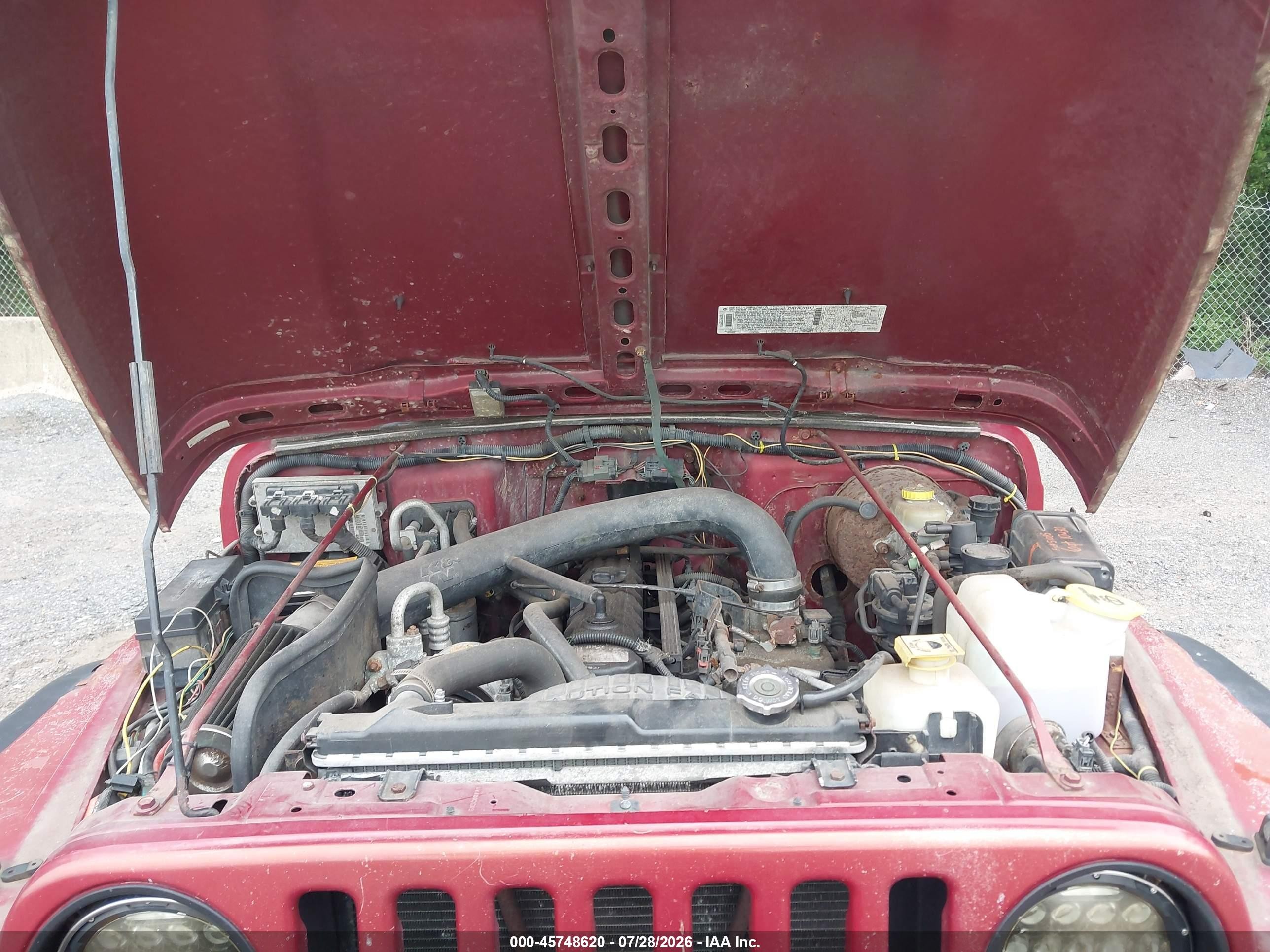 1999 Jeep Wrangler Sport Red vin: 1J4FY19S7XP454786