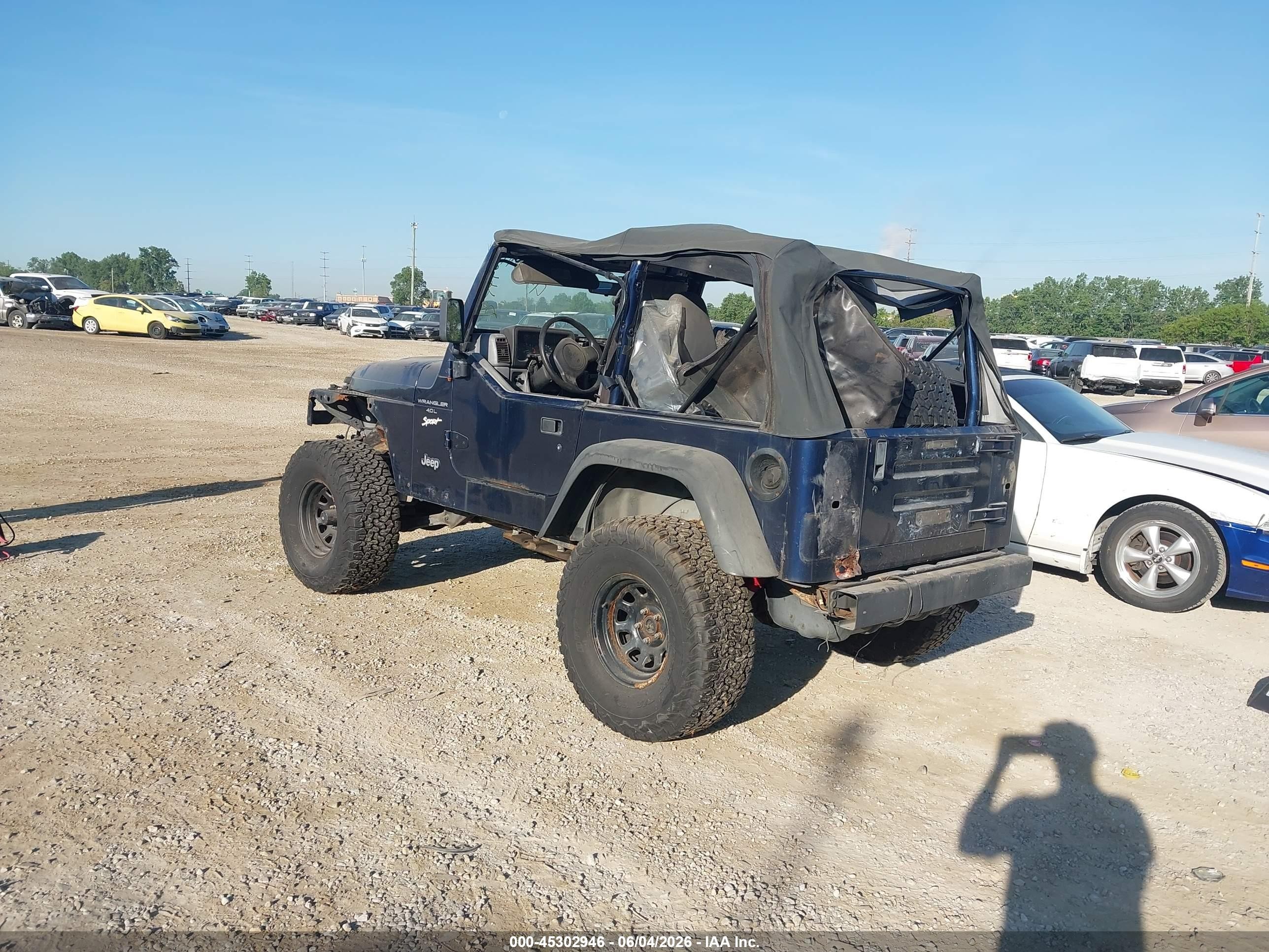 1997 Jeep Wrangler Sport Blue vin: 1J4FY19S8VP445544