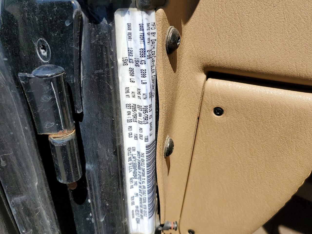 1999 Jeep Wrangler Se Black vin: 1J4FY19S9XP460945