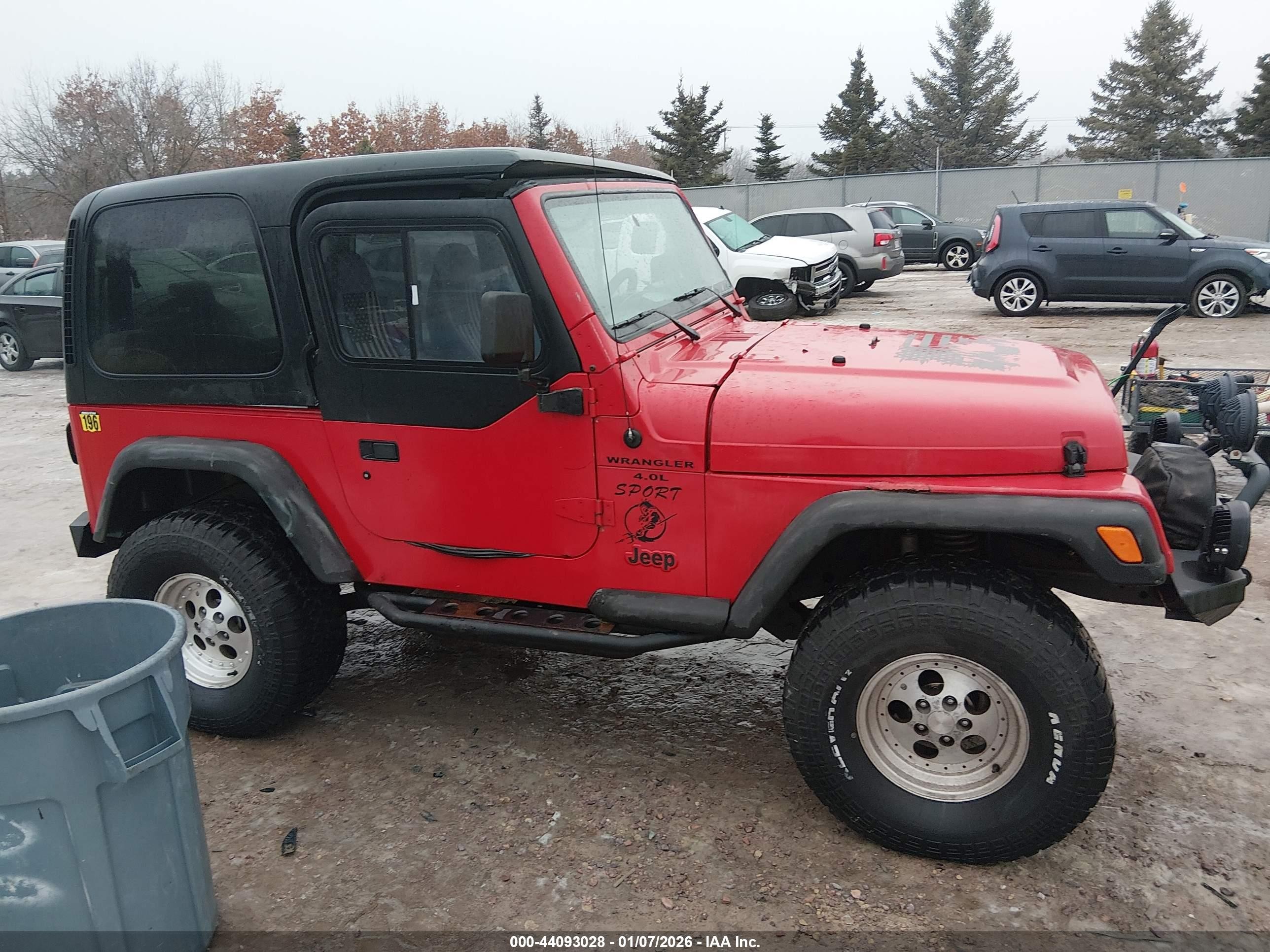 1998 Jeep Wrangler Sport Красный vin: 1J4FY19SXWP730344