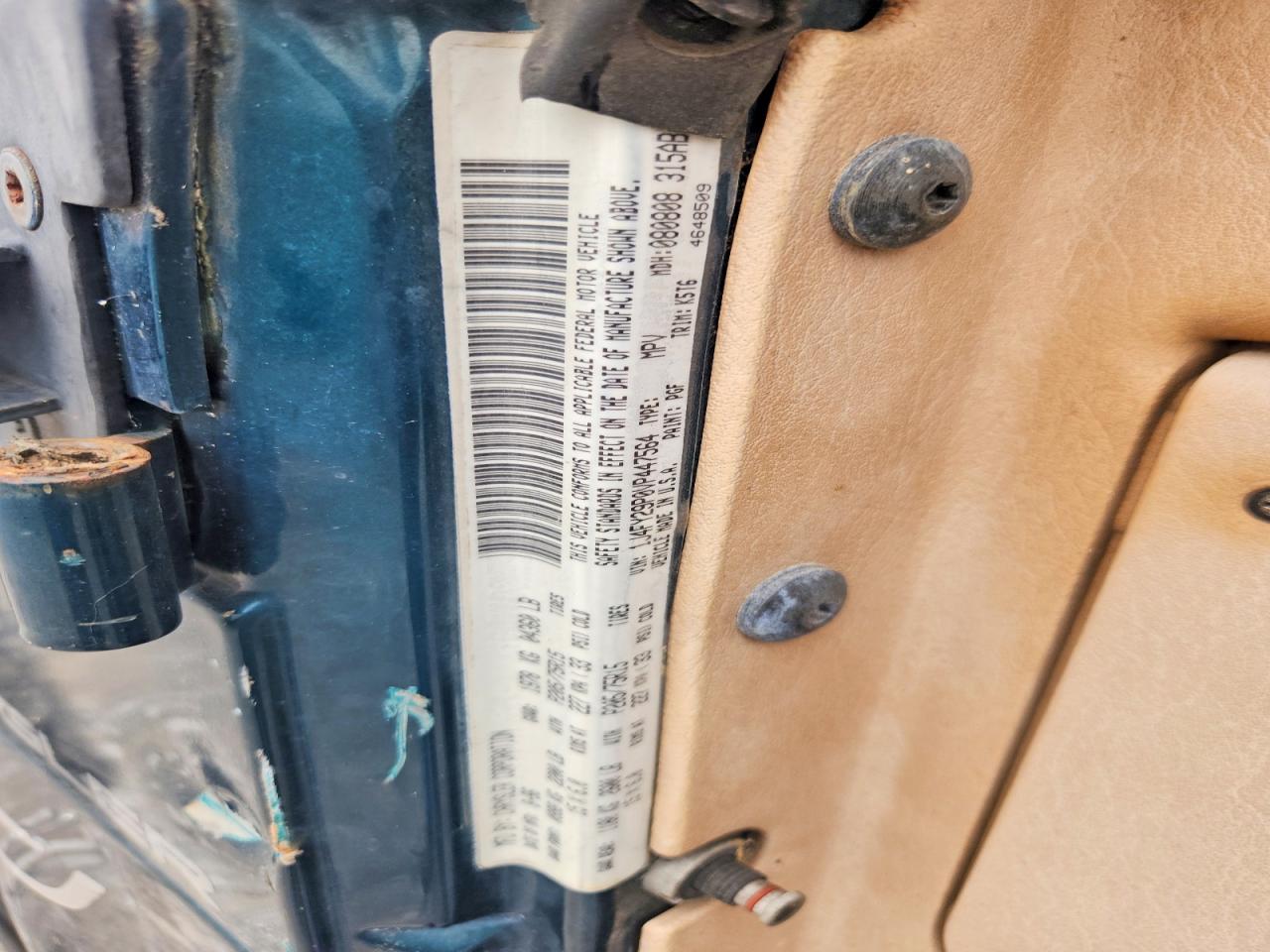 1997 Jeep Wrangler / Tj Se Green vin: 1J4FY29P0VP447564