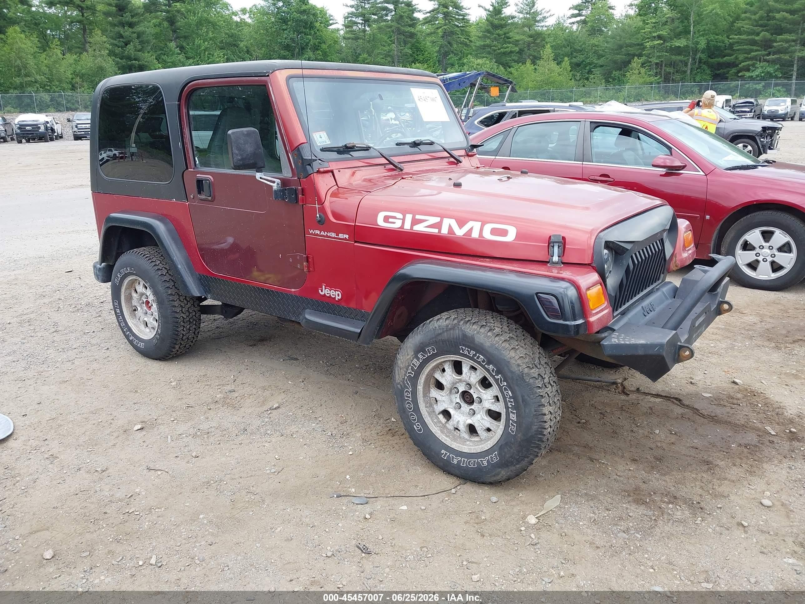 1997 Jeep Wrangler Se Maroon vin: 1J4FY29P0VP550306