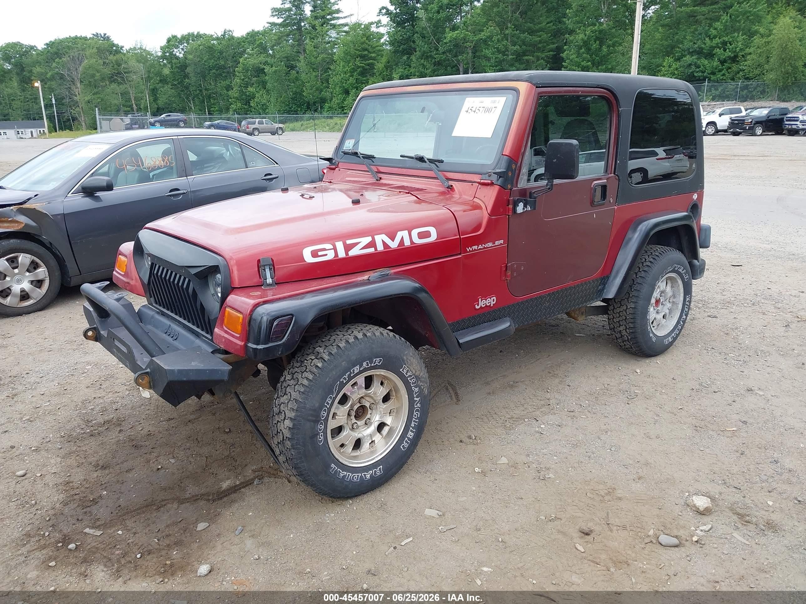 1997 Jeep Wrangler Se Maroon vin: 1J4FY29P0VP550306