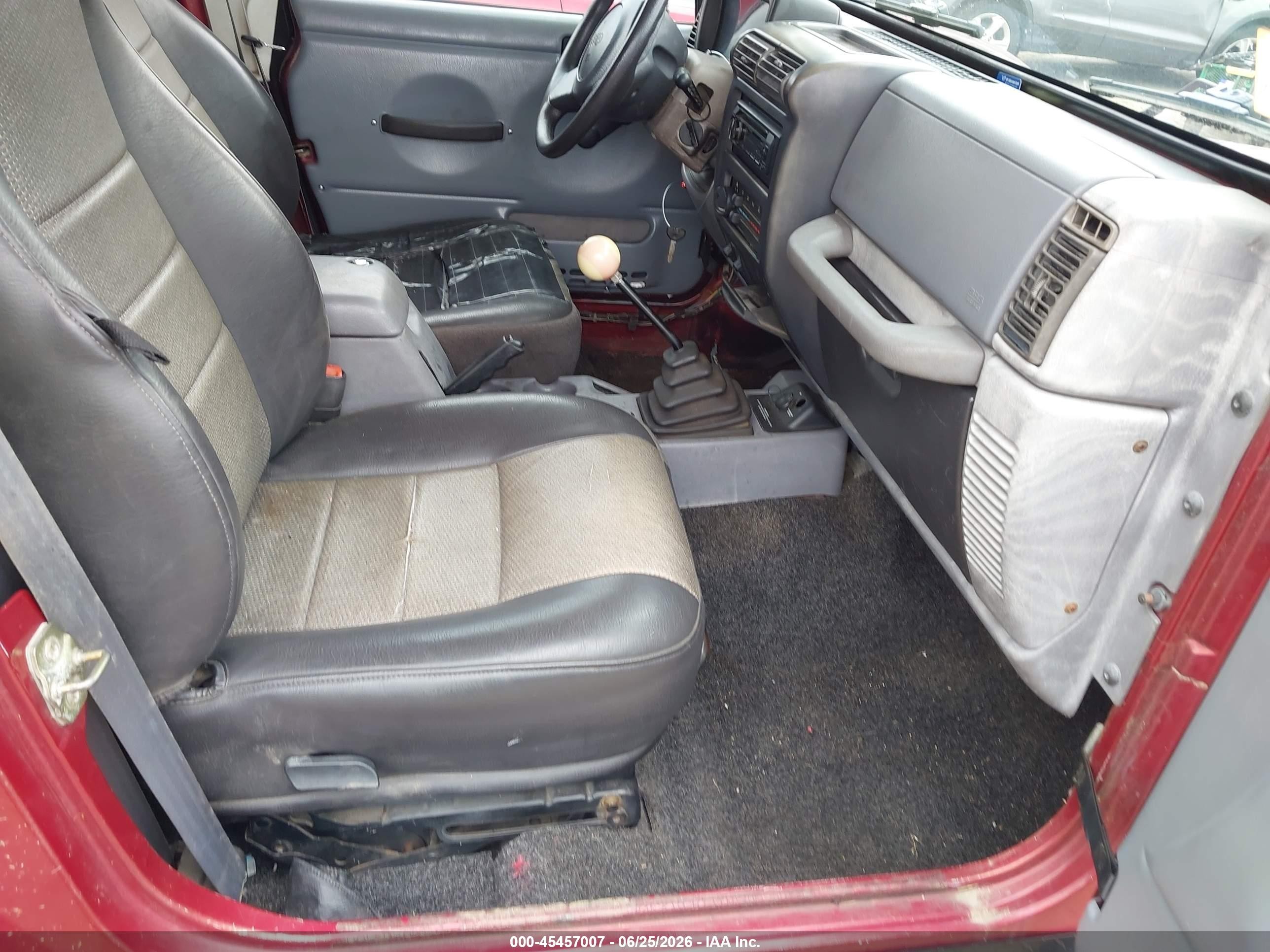 1997 Jeep Wrangler Se Maroon vin: 1J4FY29P0VP550306