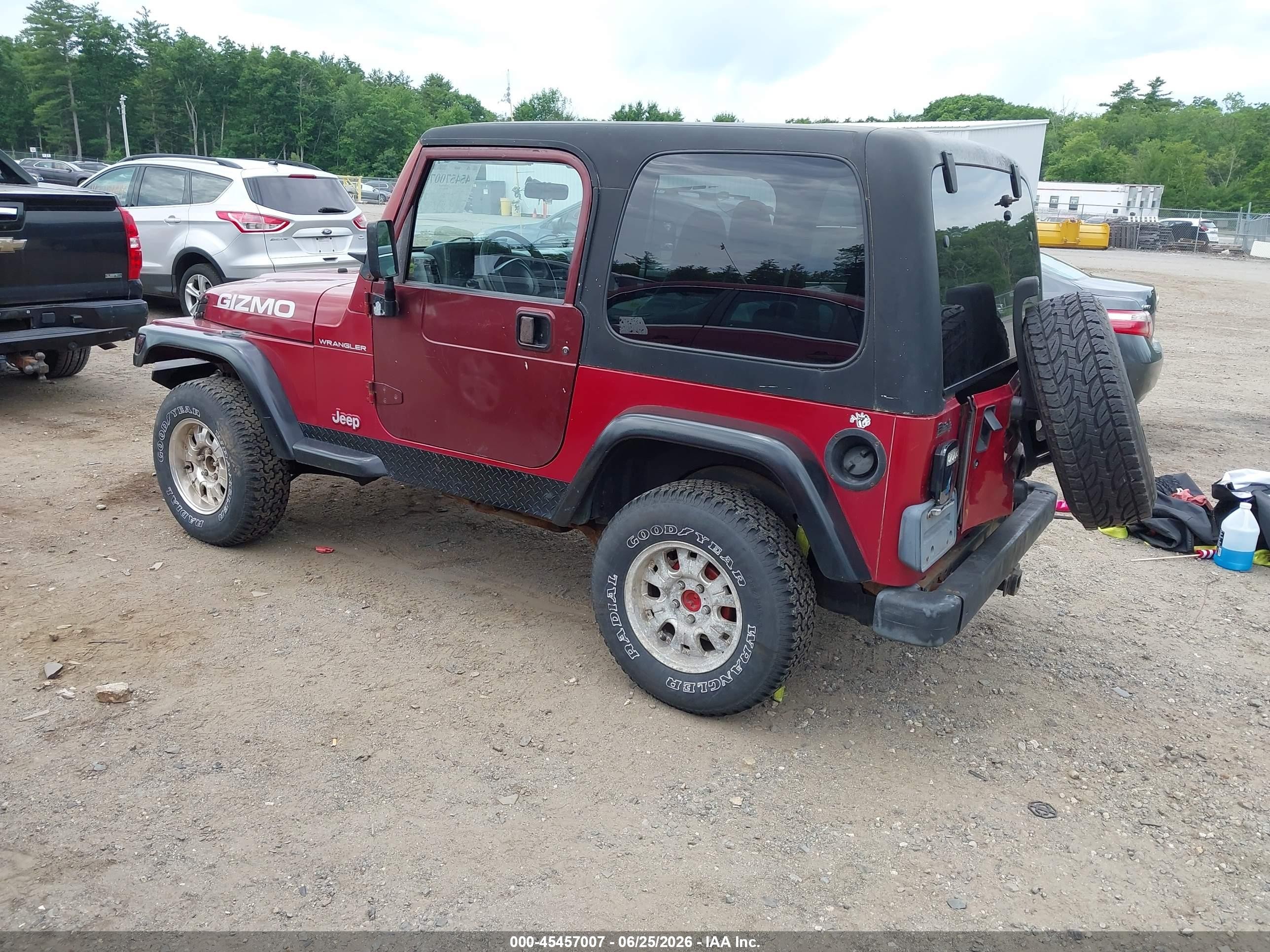 1997 Jeep Wrangler Se Maroon vin: 1J4FY29P0VP550306