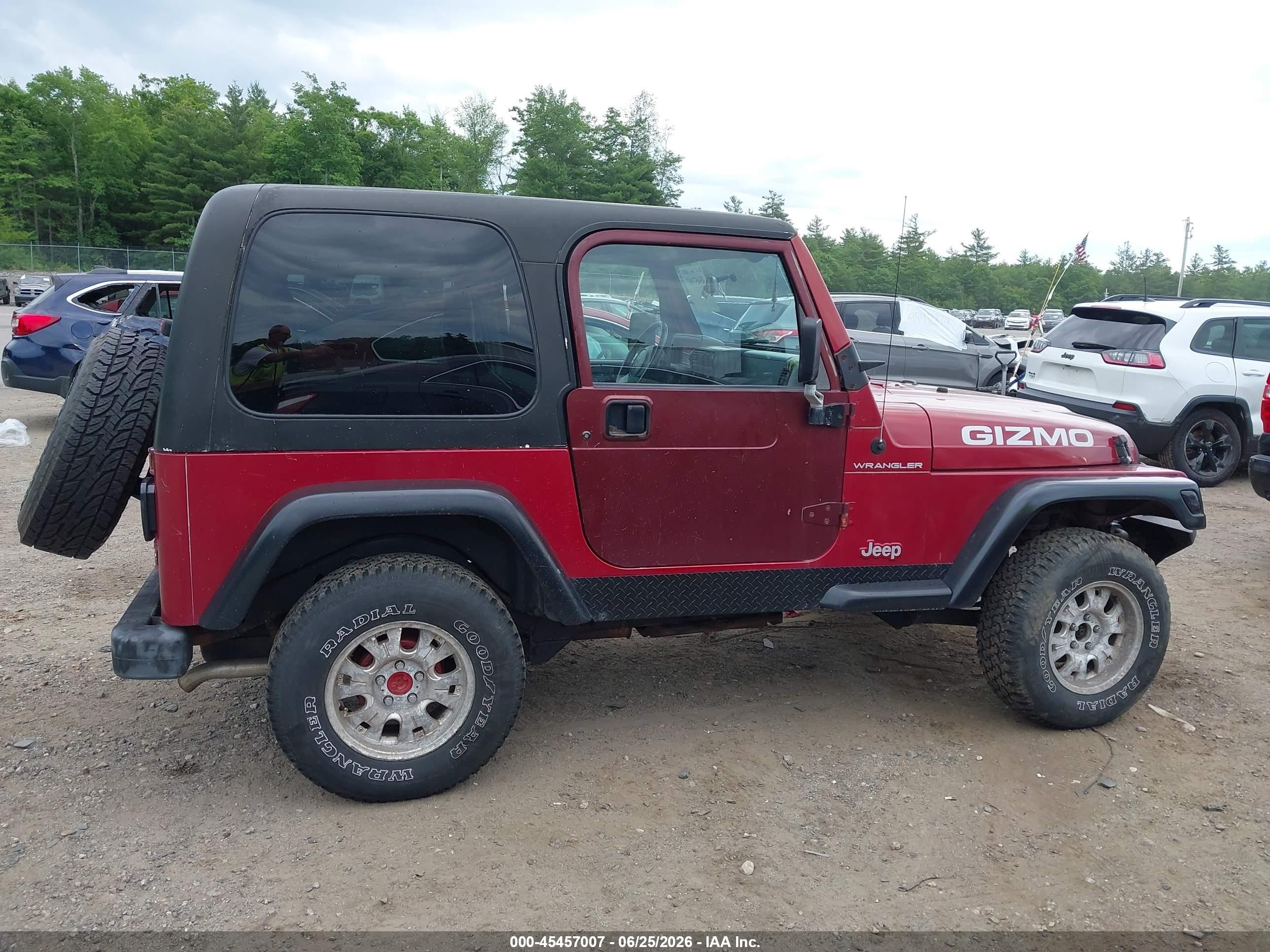 1997 Jeep Wrangler Se Maroon vin: 1J4FY29P0VP550306