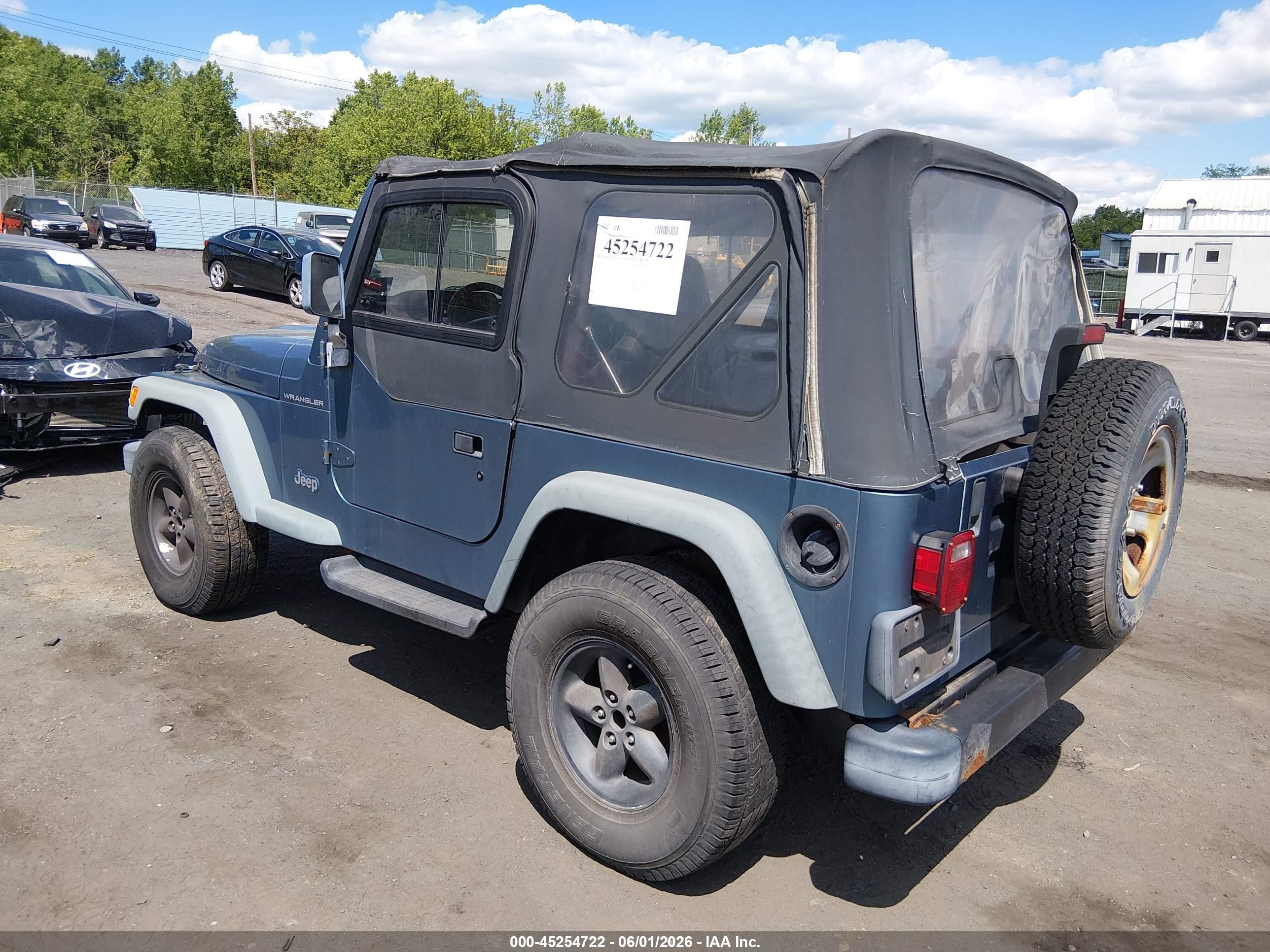 1999 Jeep Wrangler Se Blue vin: 1J4FY29P0XP476937