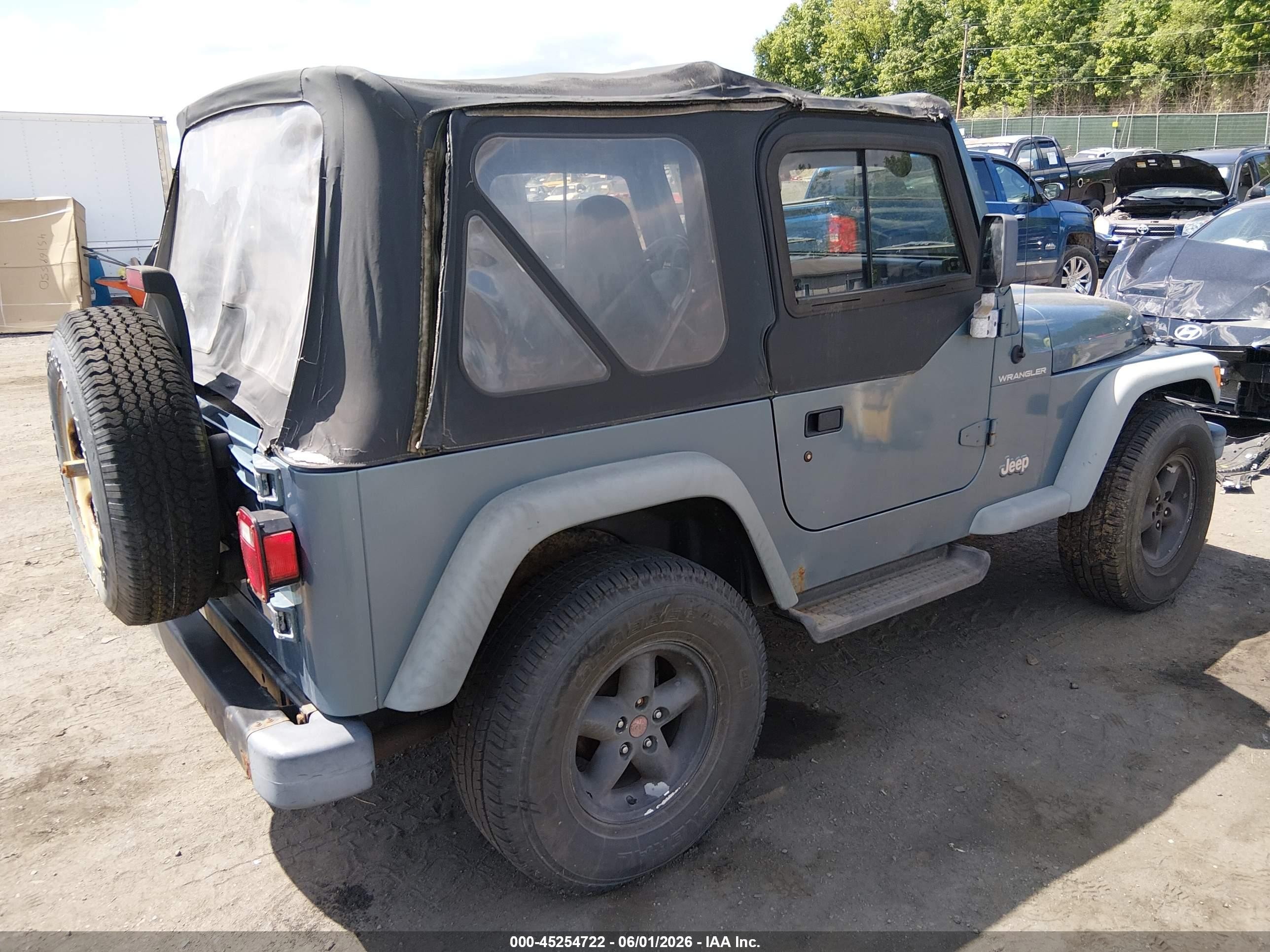 1999 Jeep Wrangler Se Blue vin: 1J4FY29P0XP476937