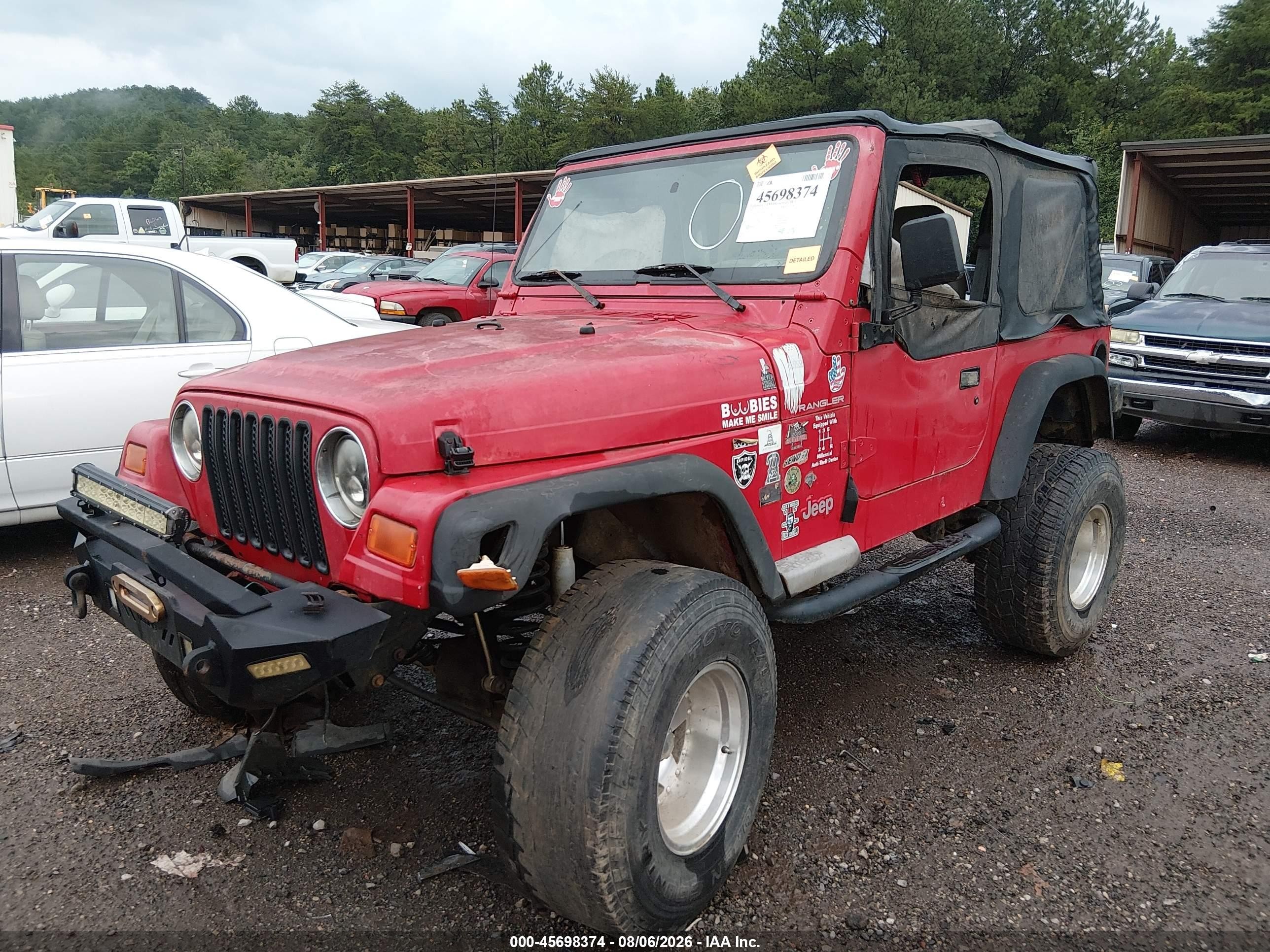 1997 Jeep Wrangler Se Red vin: 1J4FY29P1VP438839