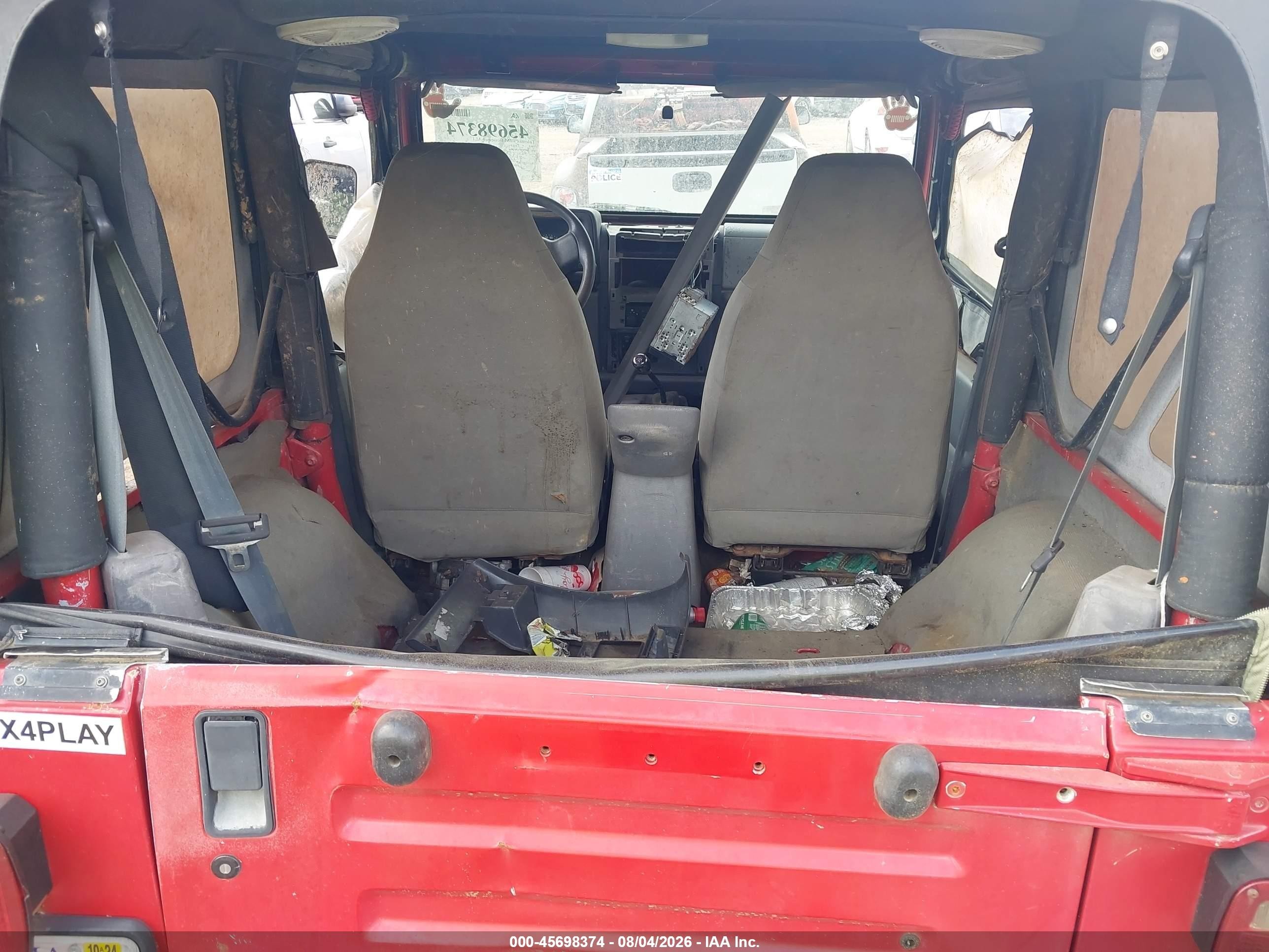1997 Jeep Wrangler Se Red vin: 1J4FY29P1VP438839