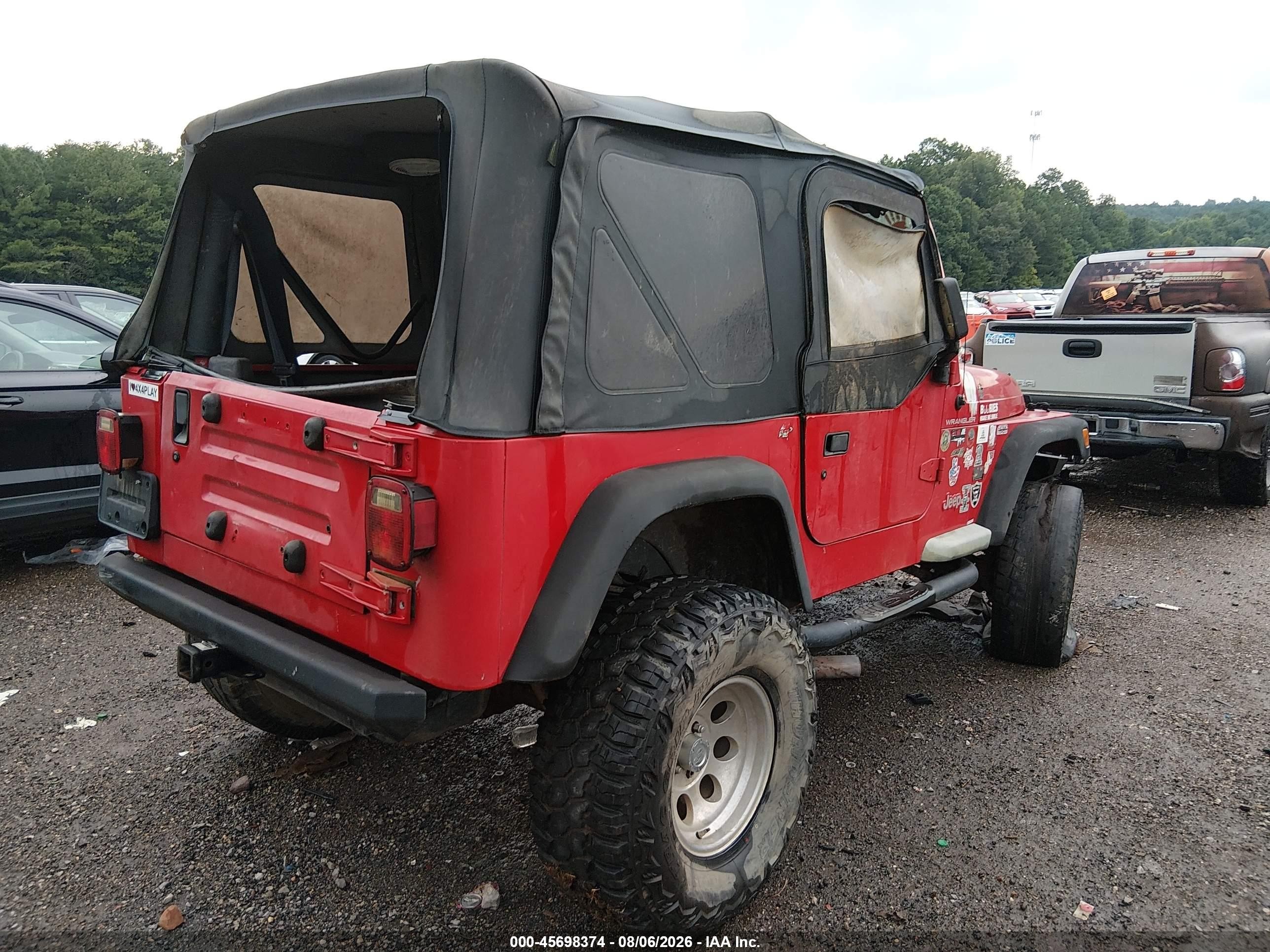 1997 Jeep Wrangler Se Red vin: 1J4FY29P1VP438839