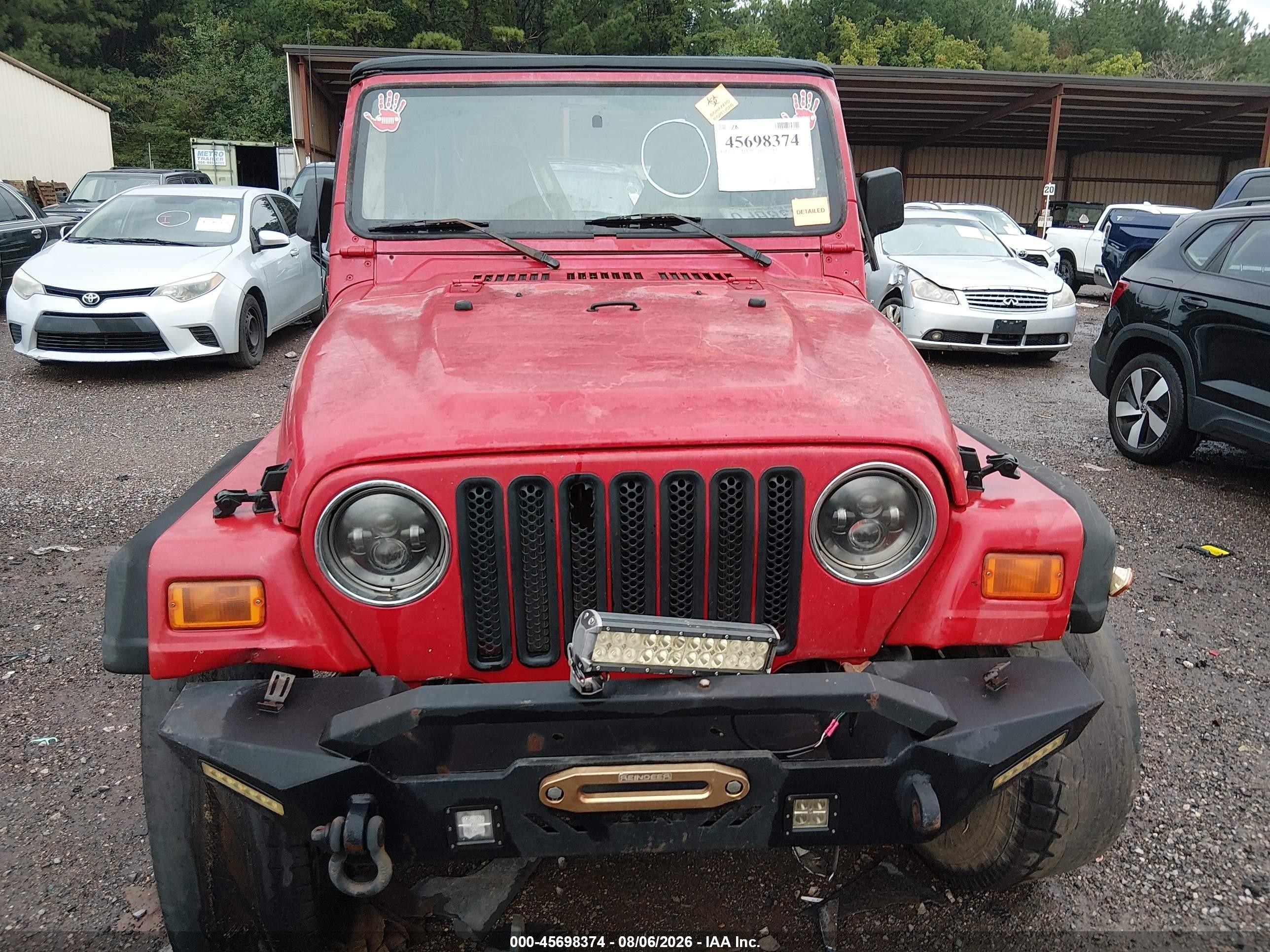 1997 Jeep Wrangler Se Red vin: 1J4FY29P1VP438839