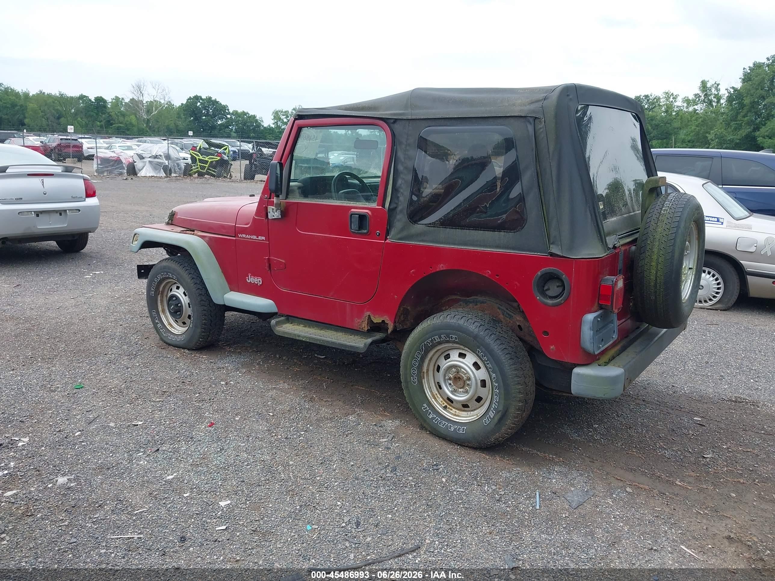 1999 Jeep Wrangler Se Красный vin: 1J4FY29P1XP447026