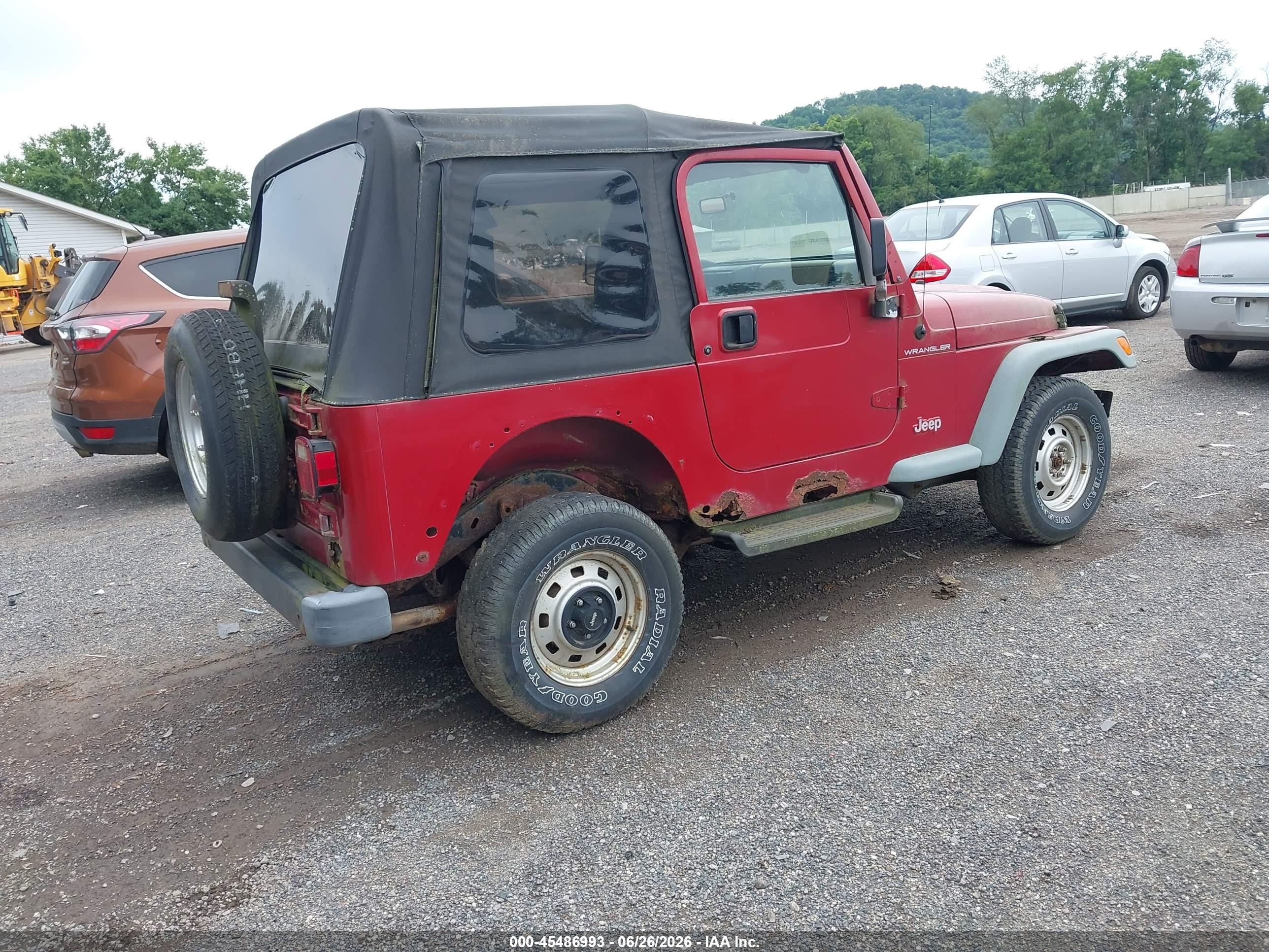 1999 Jeep Wrangler Se Красный vin: 1J4FY29P1XP447026