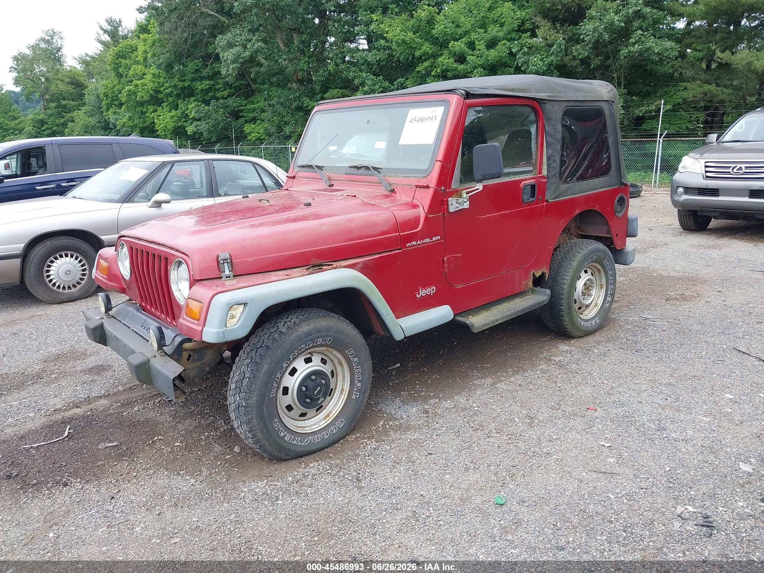 1999 Jeep Wrangler Se Красный vin: 1J4FY29P1XP447026