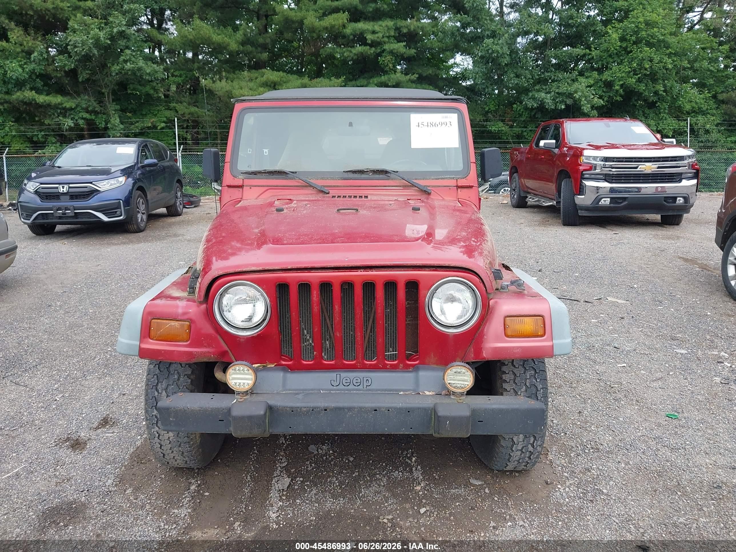 1999 Jeep Wrangler Se Красный vin: 1J4FY29P1XP447026