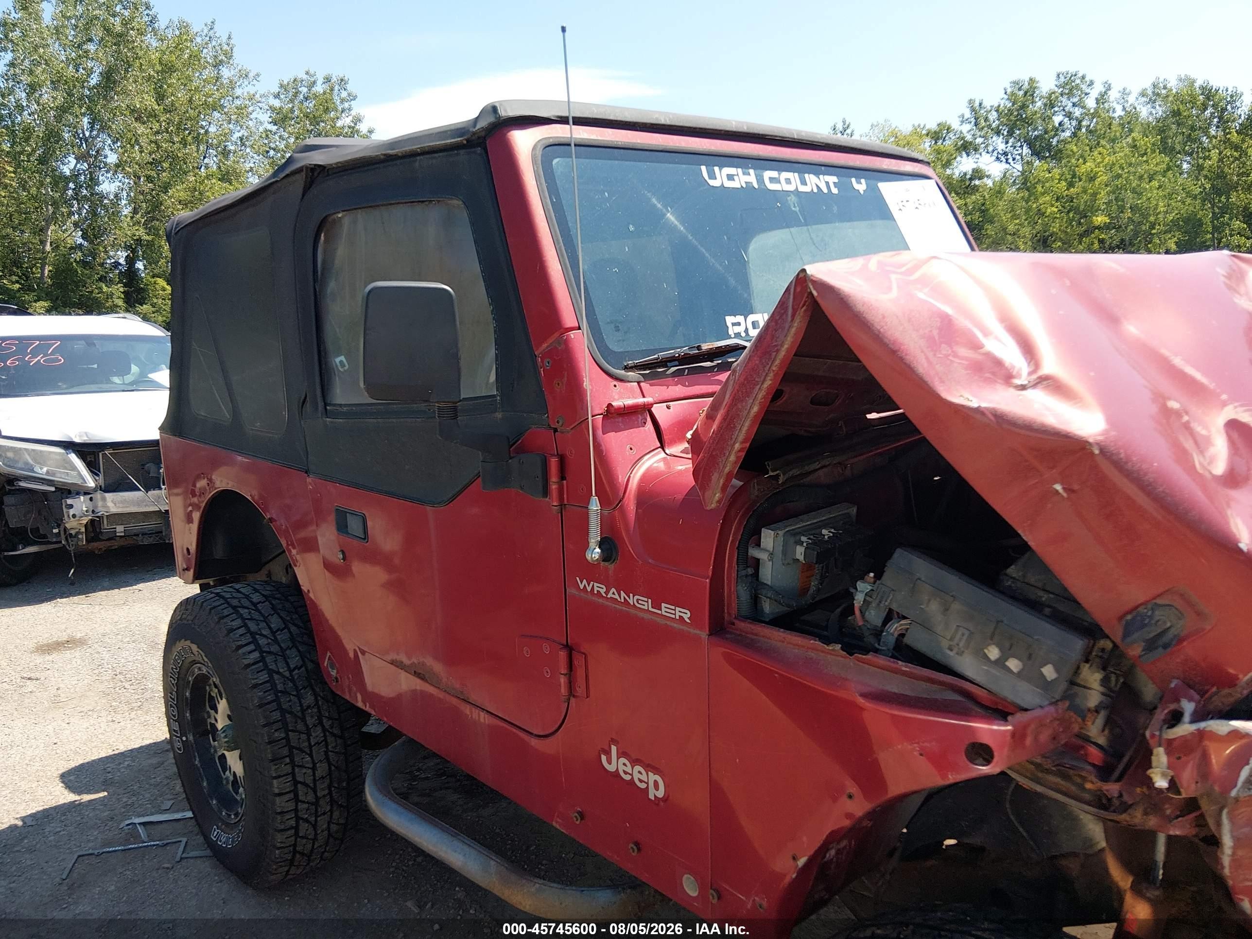 1998 Jeep Wrangler Se Red vin: 1J4FY29P2WP730257