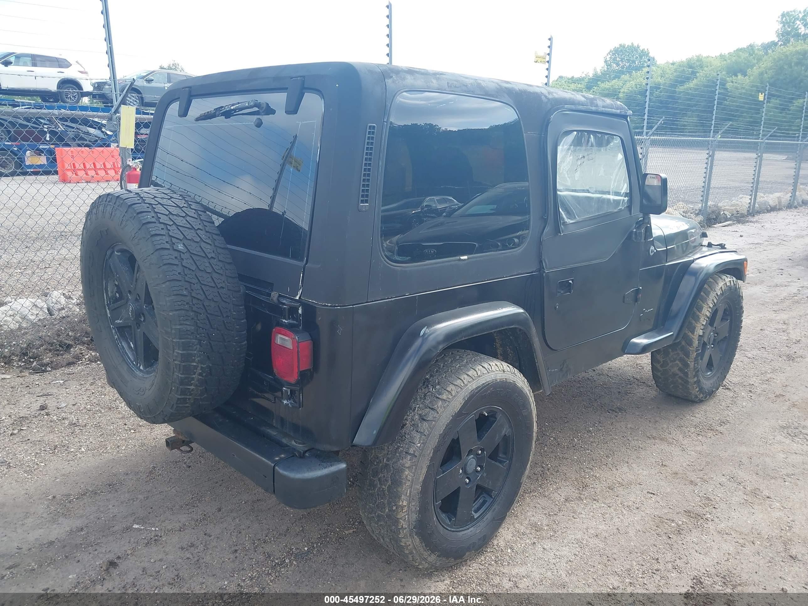 1997 Jeep Wrangler Se Black vin: 1J4FY29P3VP517400