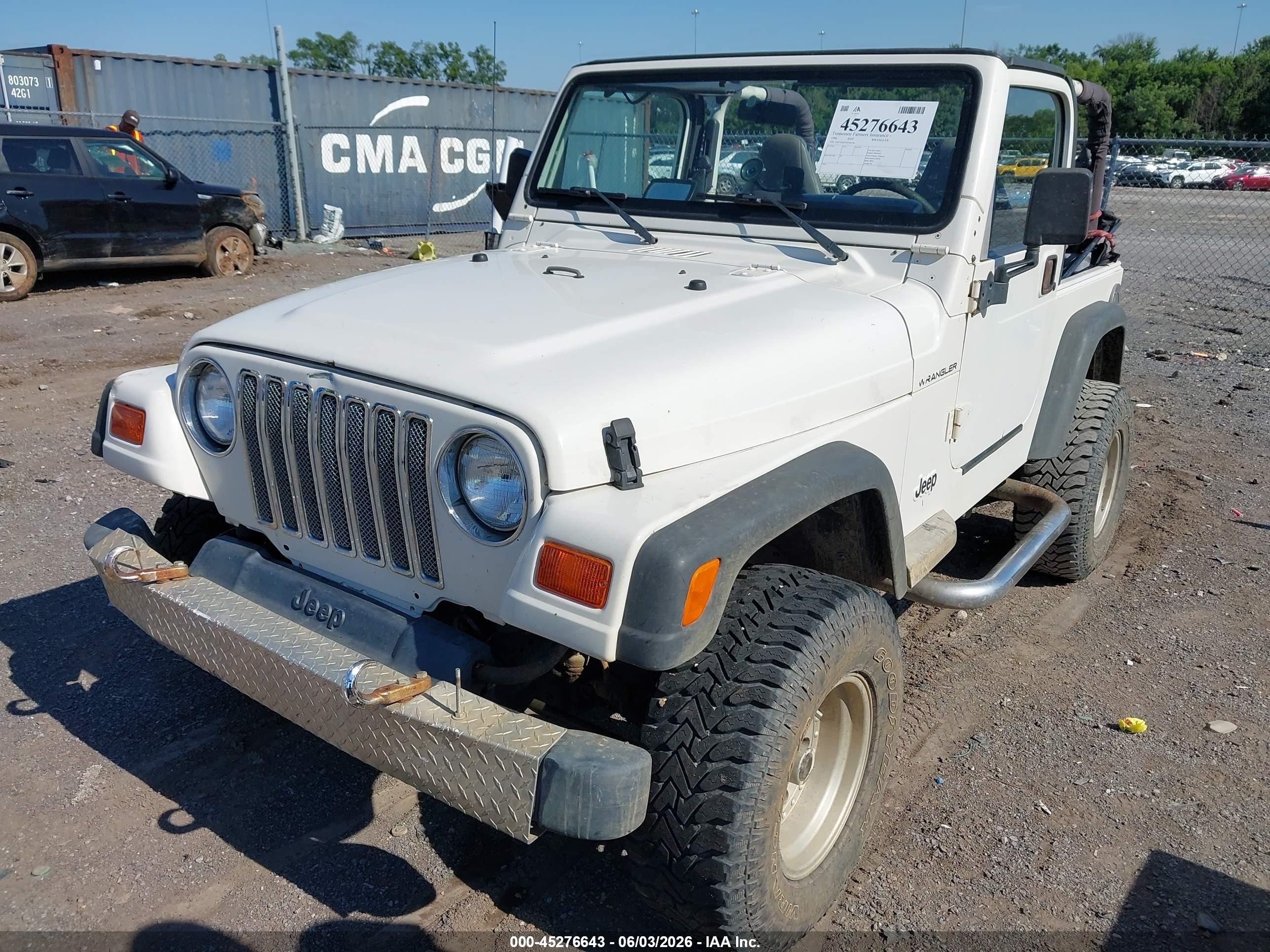 1998 Jeep Wrangler Se White vin: 1J4FY29P3WP766166