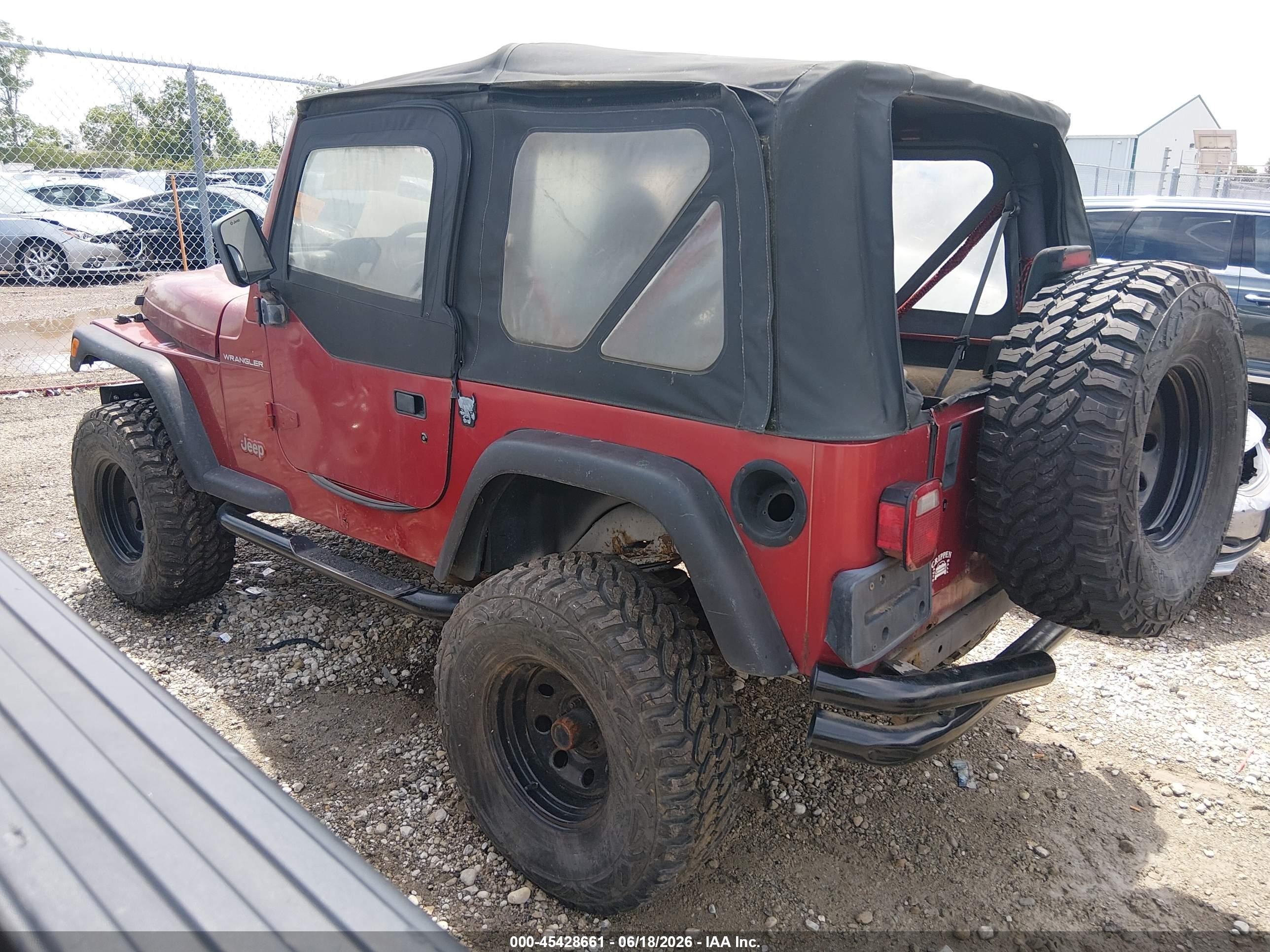 1998 Jeep Wrangler Se Бордовый vin: 1J4FY29P4WP793148