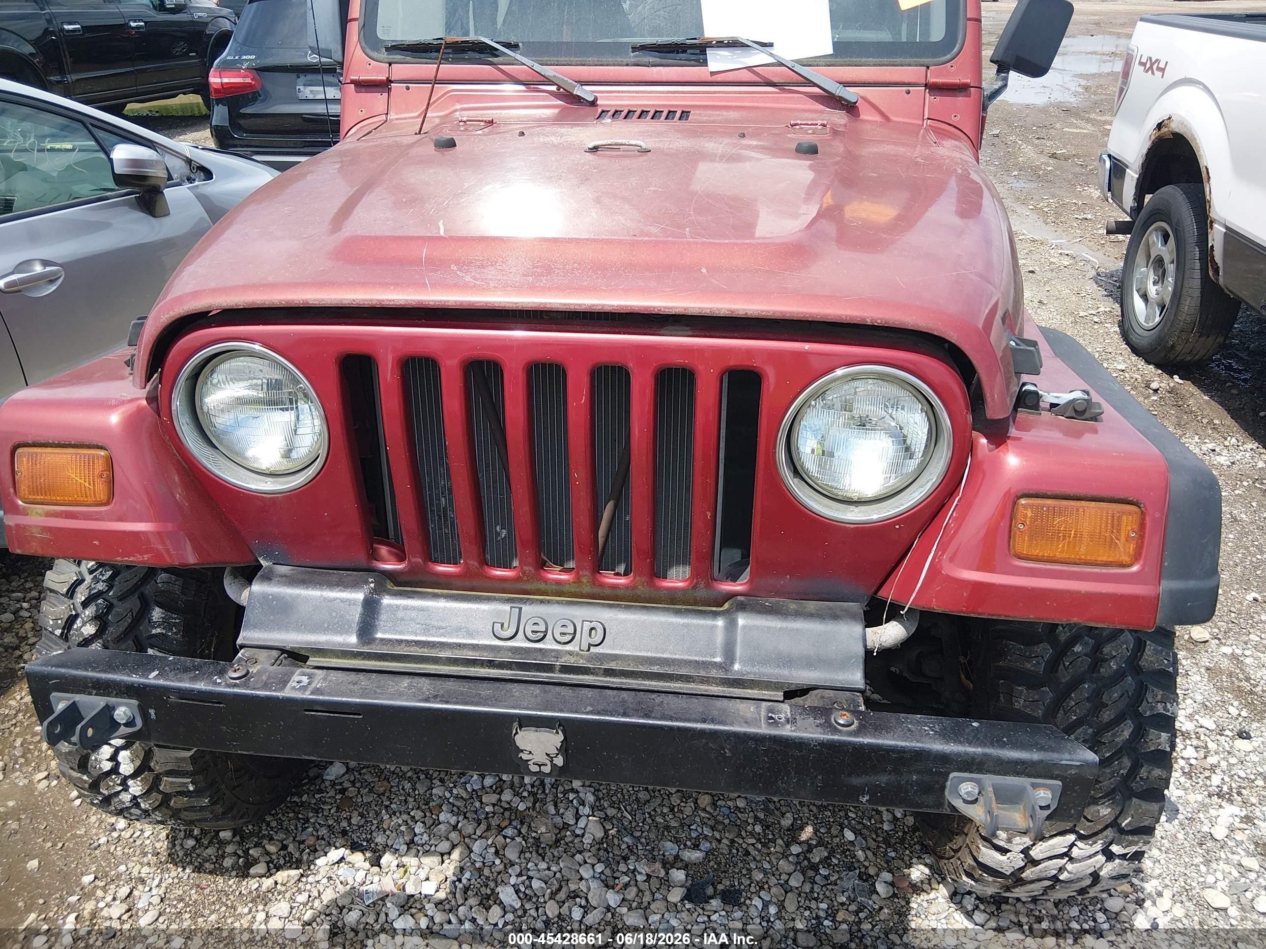 1998 Jeep Wrangler Se Бордовый vin: 1J4FY29P4WP793148