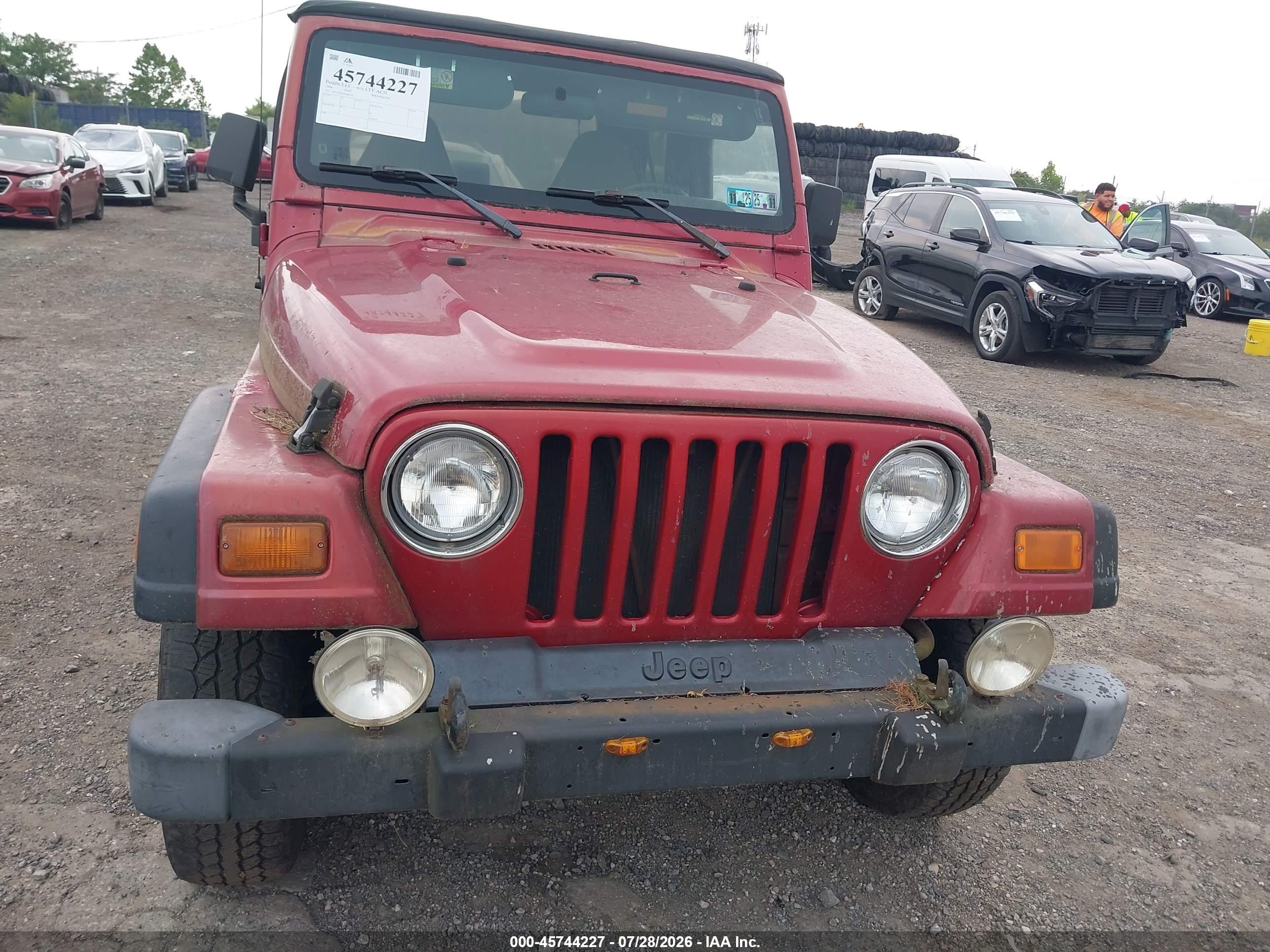 1999 Jeep Wrangler Se Red vin: 1J4FY29P4XP408155
