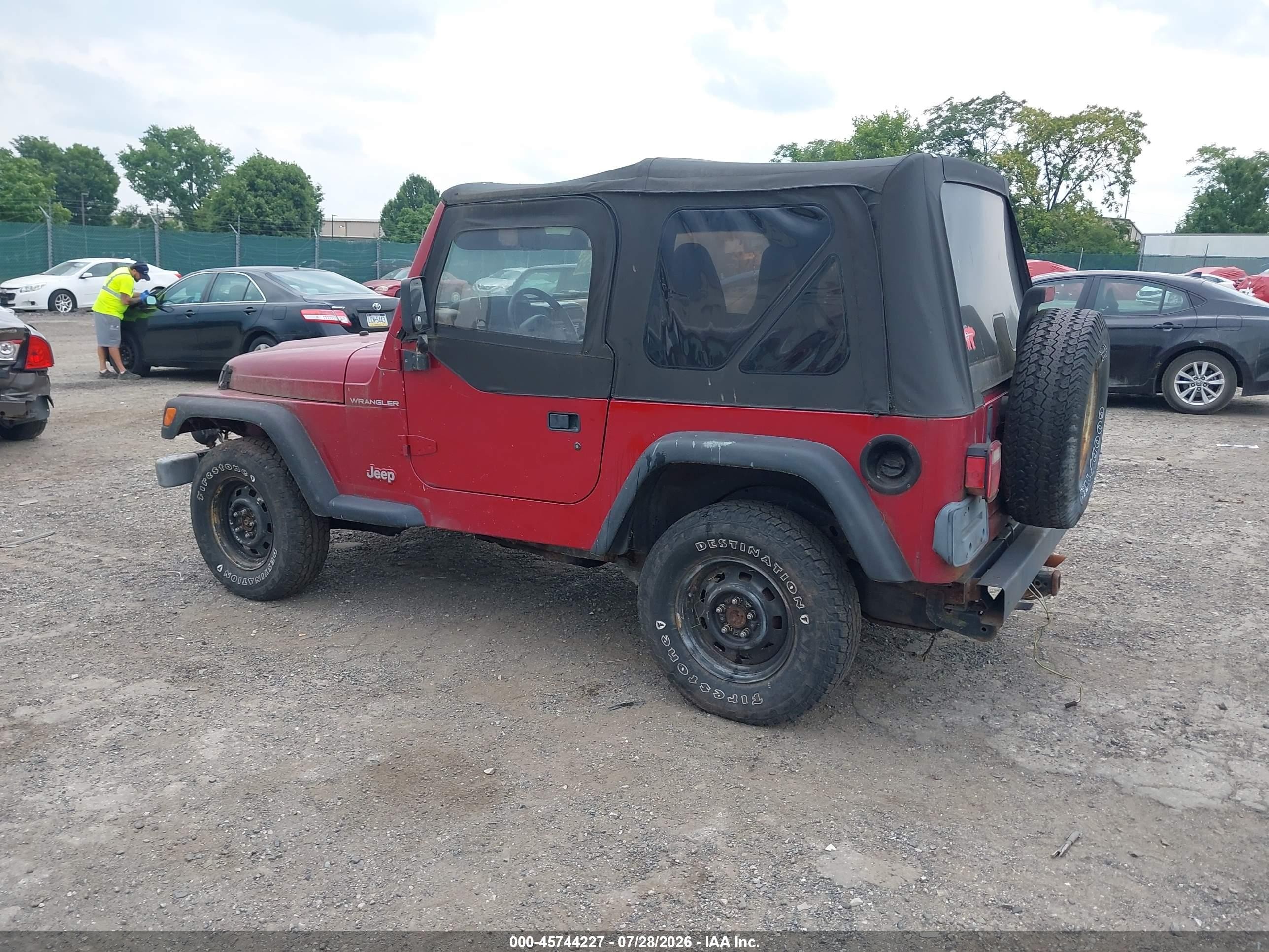 1999 Jeep Wrangler Se Red vin: 1J4FY29P4XP408155