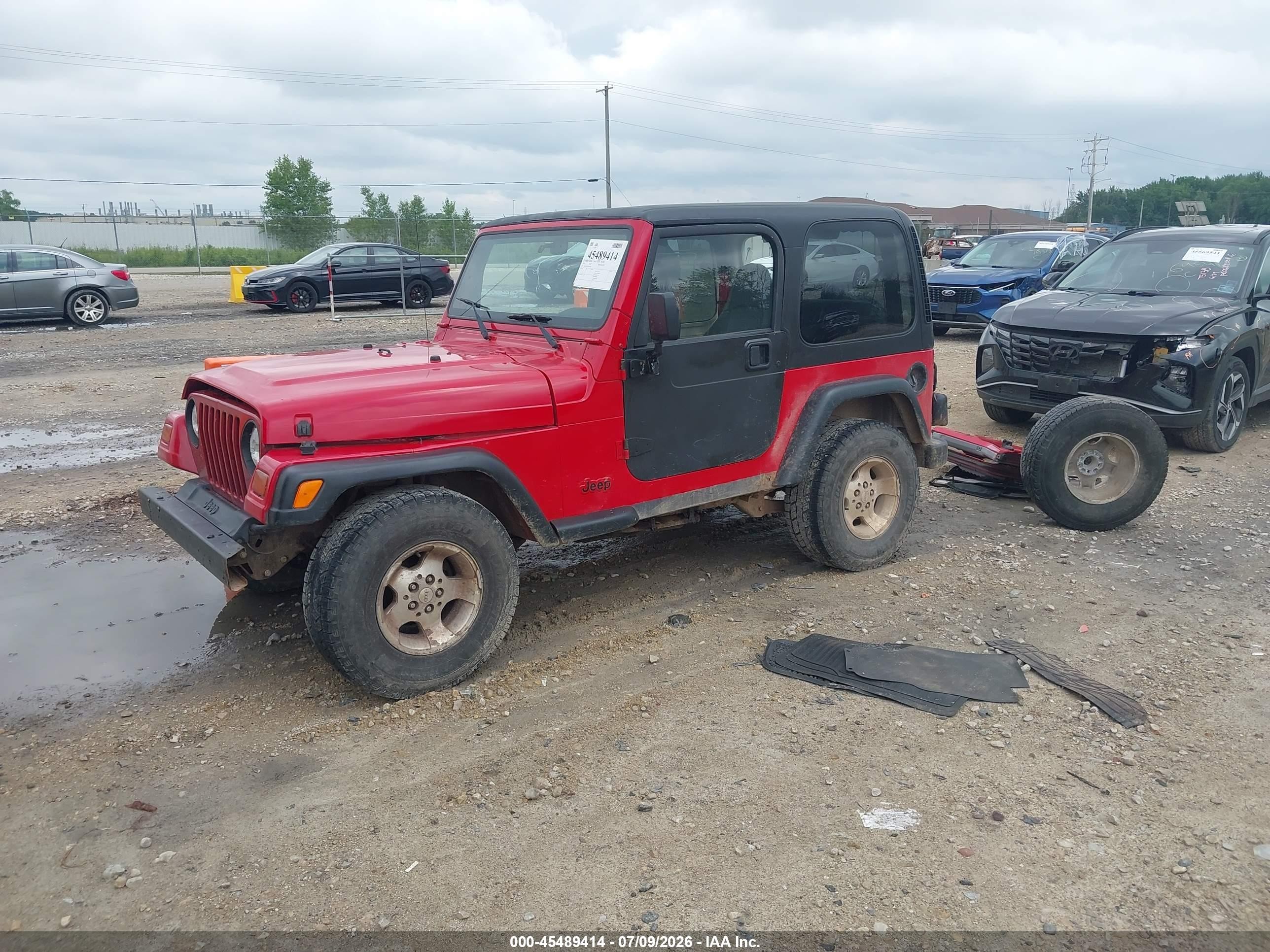 1997 Jeep Wrangler Se Red vin: 1J4FY29P5VP416584