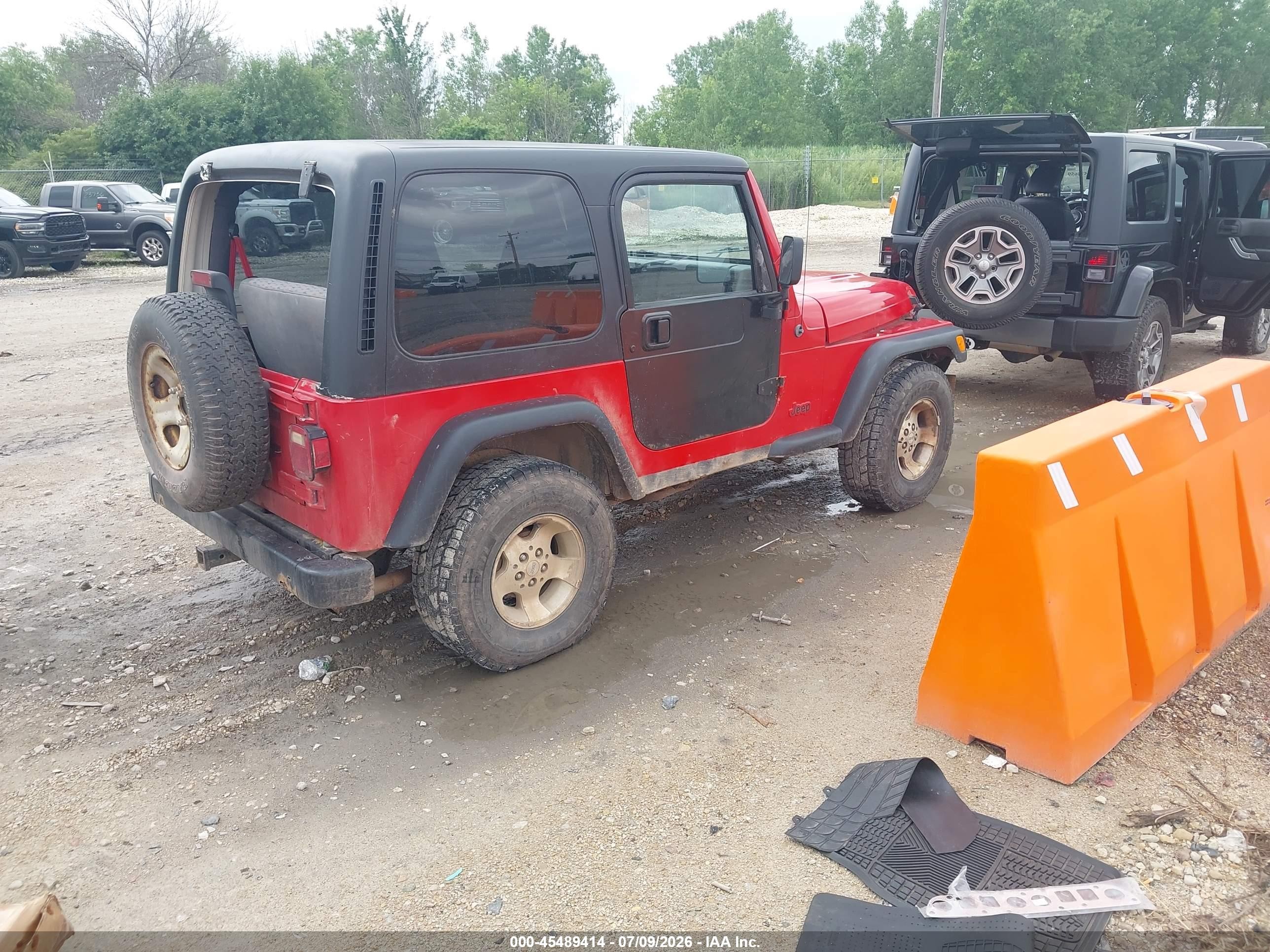 1997 Jeep Wrangler Se Red vin: 1J4FY29P5VP416584